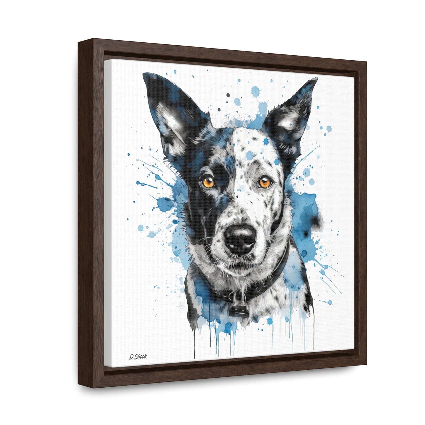 Blue Heeler 3 Gallery Canvas Wraps, Square Frame