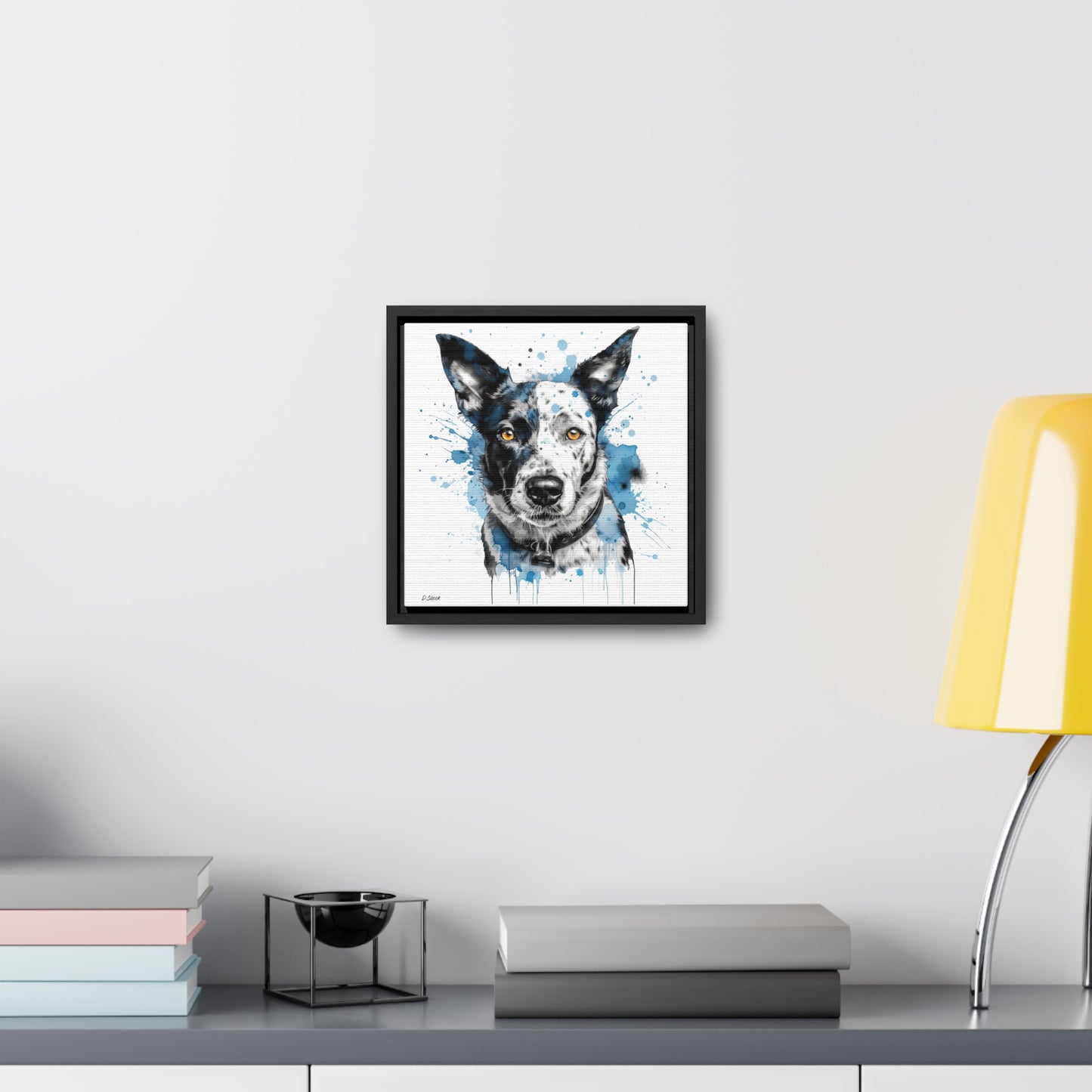 Blue Heeler 3 Gallery Canvas Wraps, Square Frame