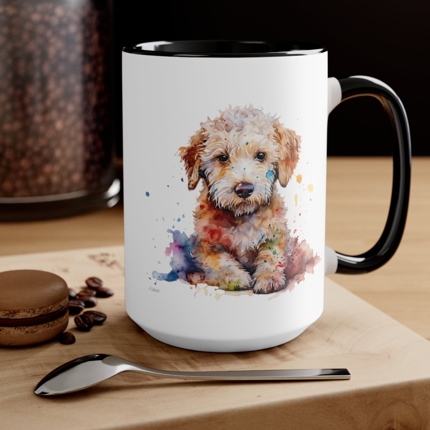 Mini Golden Doodle 1 Accent Mugs