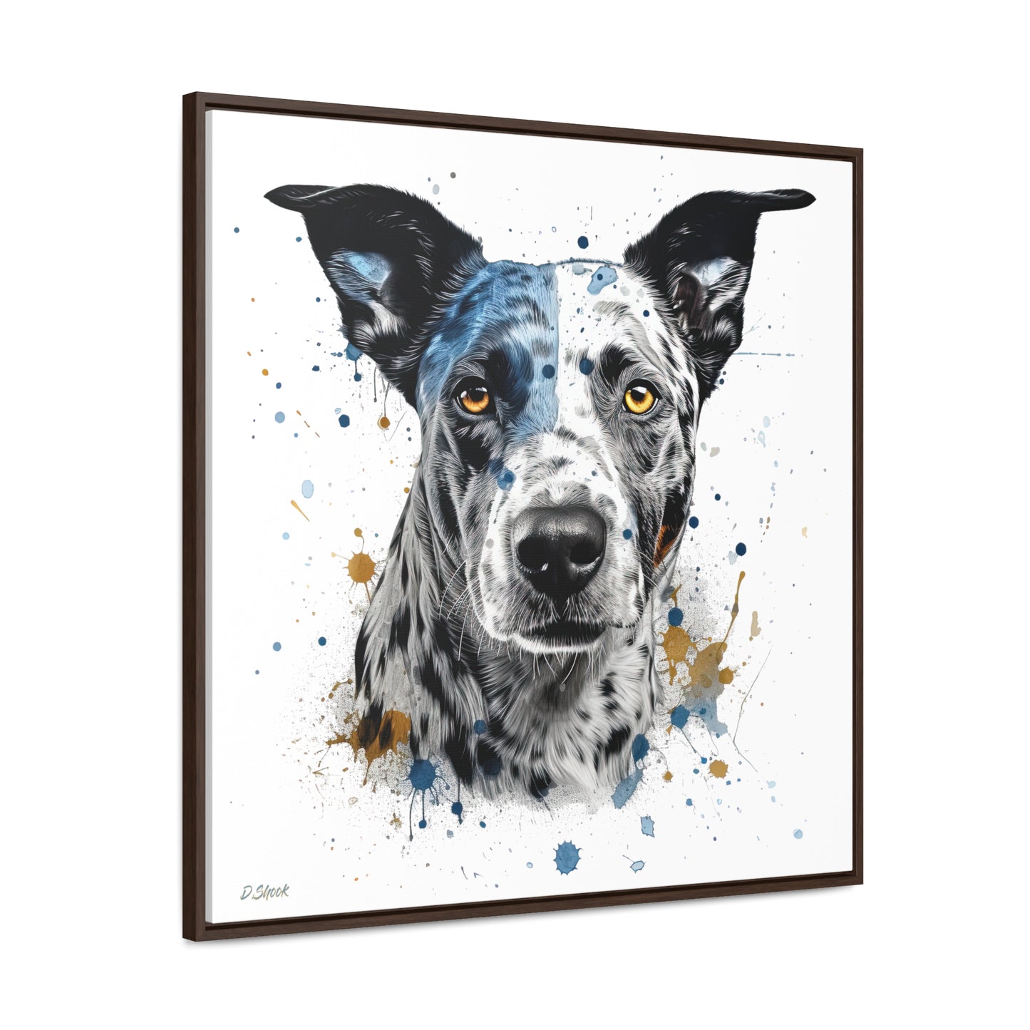 Blue Heeler 4 Gallery Canvas Wraps, Square Frame