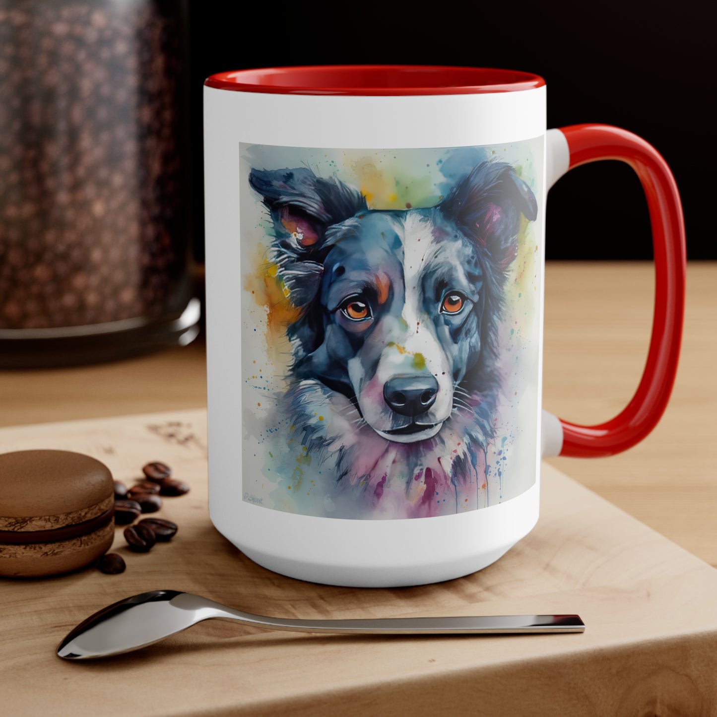 Border Collie 4 Accent Mugs