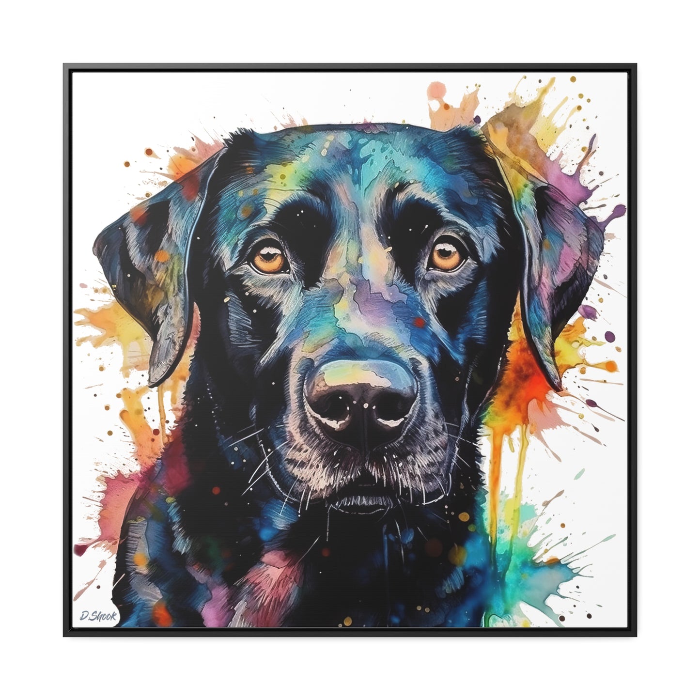 Black Lab 1 Gallery Canvas Wraps, Square Frame