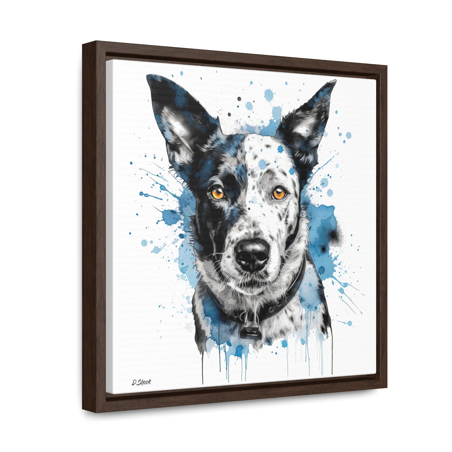 Blue Heeler 3 Gallery Canvas Wraps, Square Frame