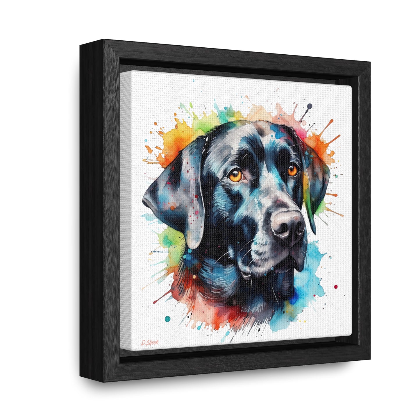Black Lab 5 Gallery Canvas Wraps, Square Frame