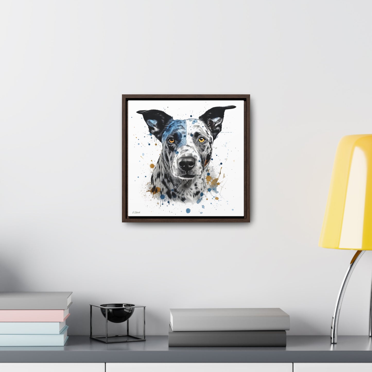 Blue Heeler 4 Gallery Canvas Wraps, Square Frame