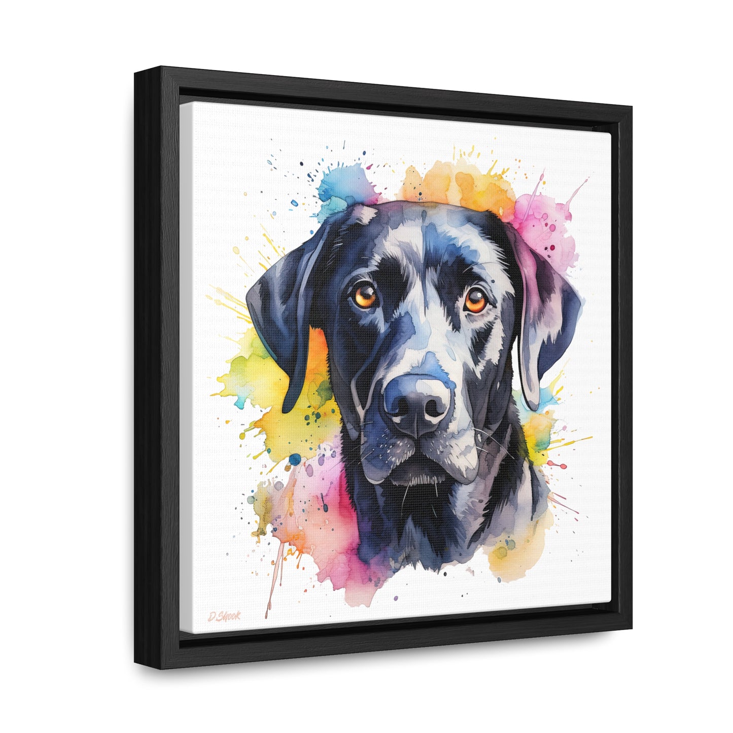 Black Lab 4 Gallery Canvas Wraps, Square Frame