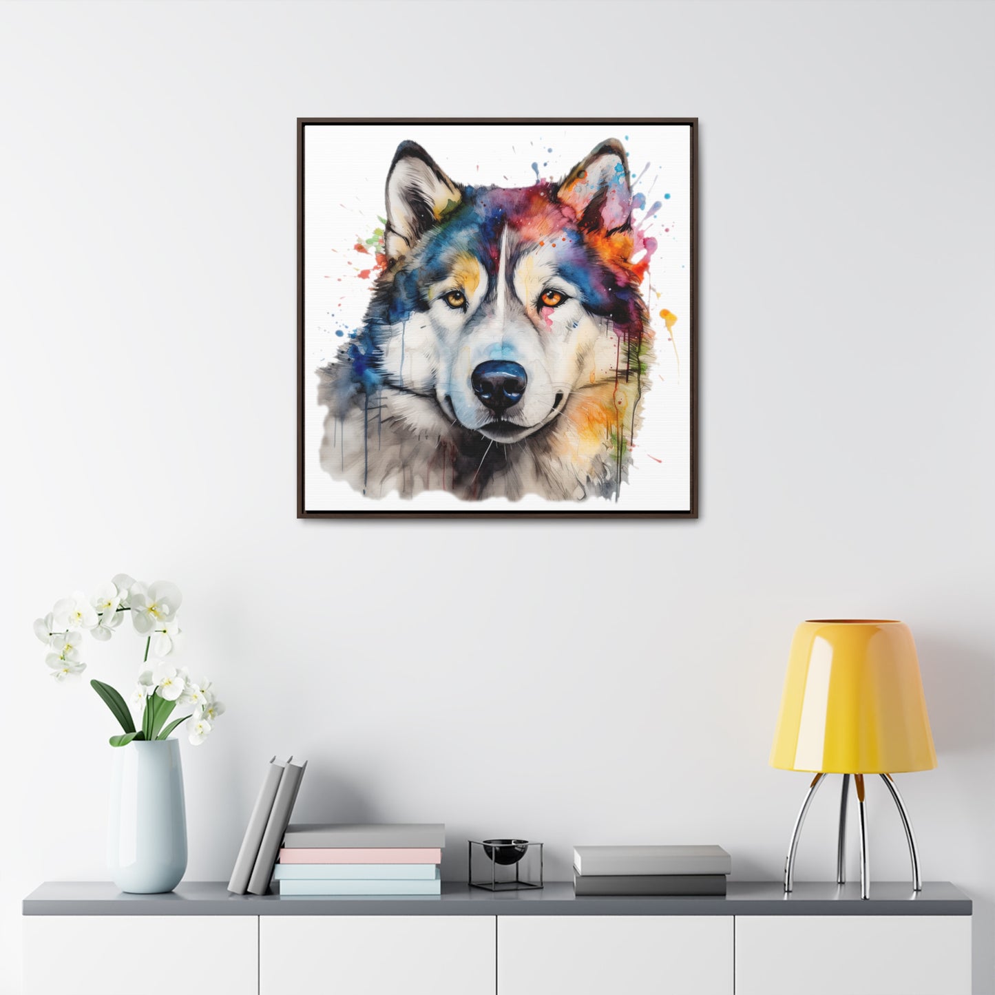 Alaskan Malamute 3 Gallery Canvas Wraps, Square Frame