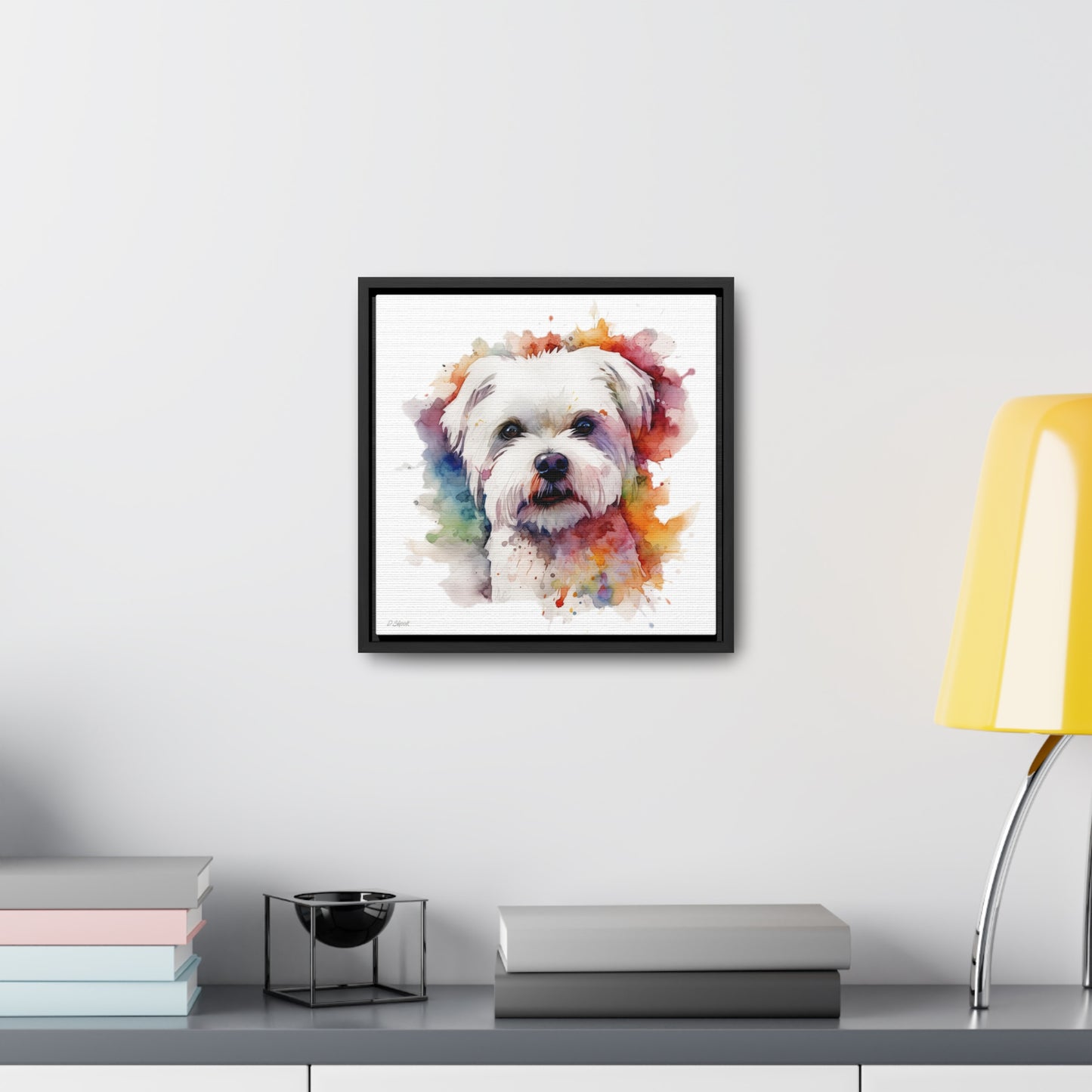 Maltese Dog 2 Gallery Canvas Wraps, Square Frame