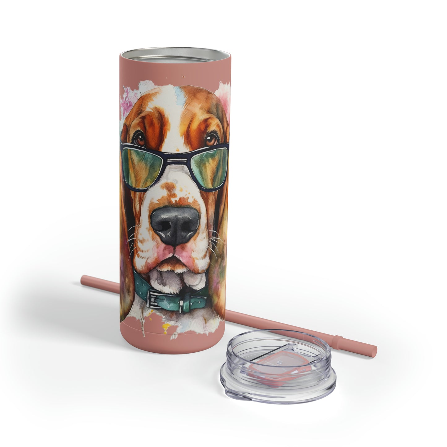 Basset Hound 6 Maars Maker Skinny Matte Tumbler, 20oz