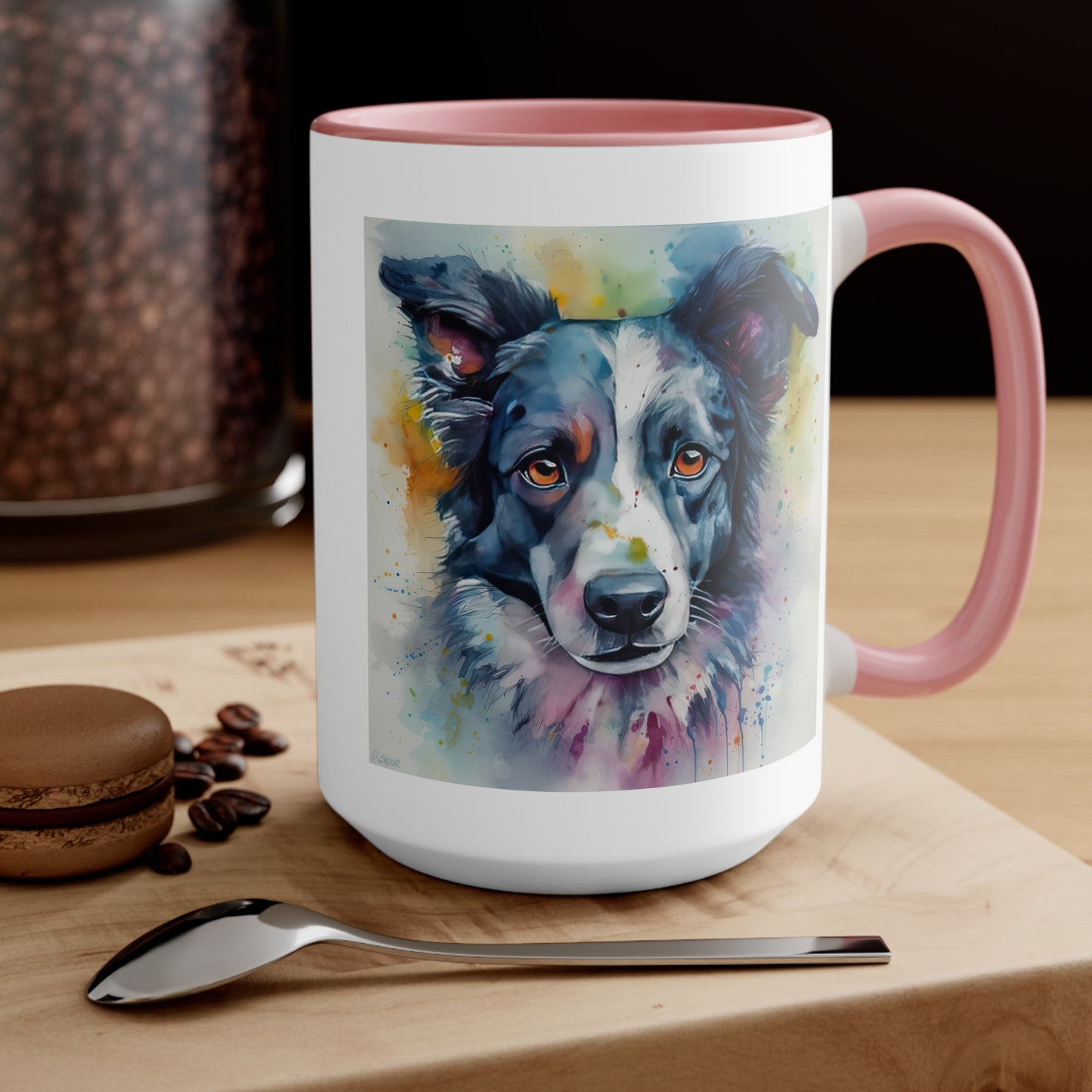 Border Collie 4 Accent Mugs