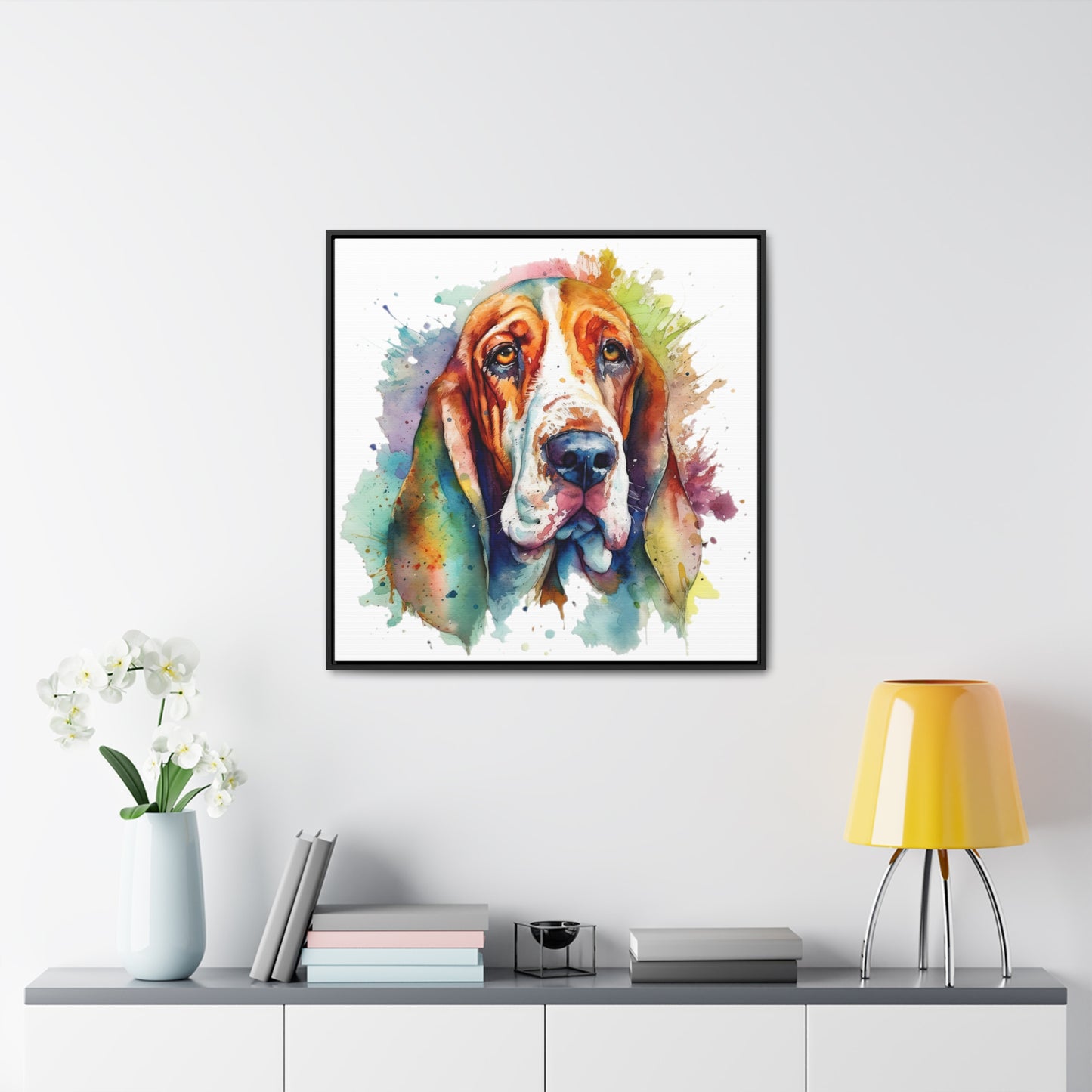 Basset Hound 1 Gallery Canvas Wraps, Square Frame