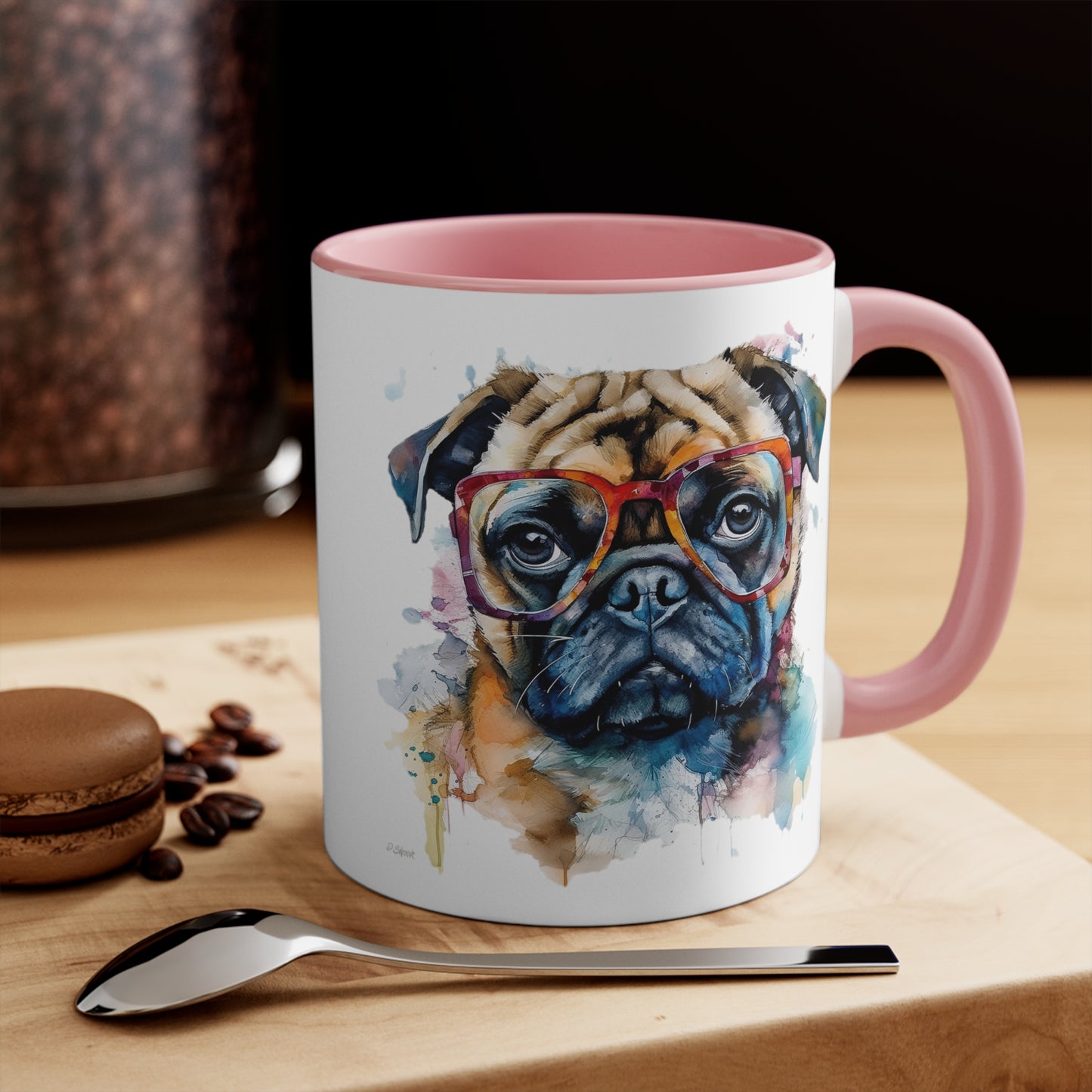 Pug 6 Accent Mugs