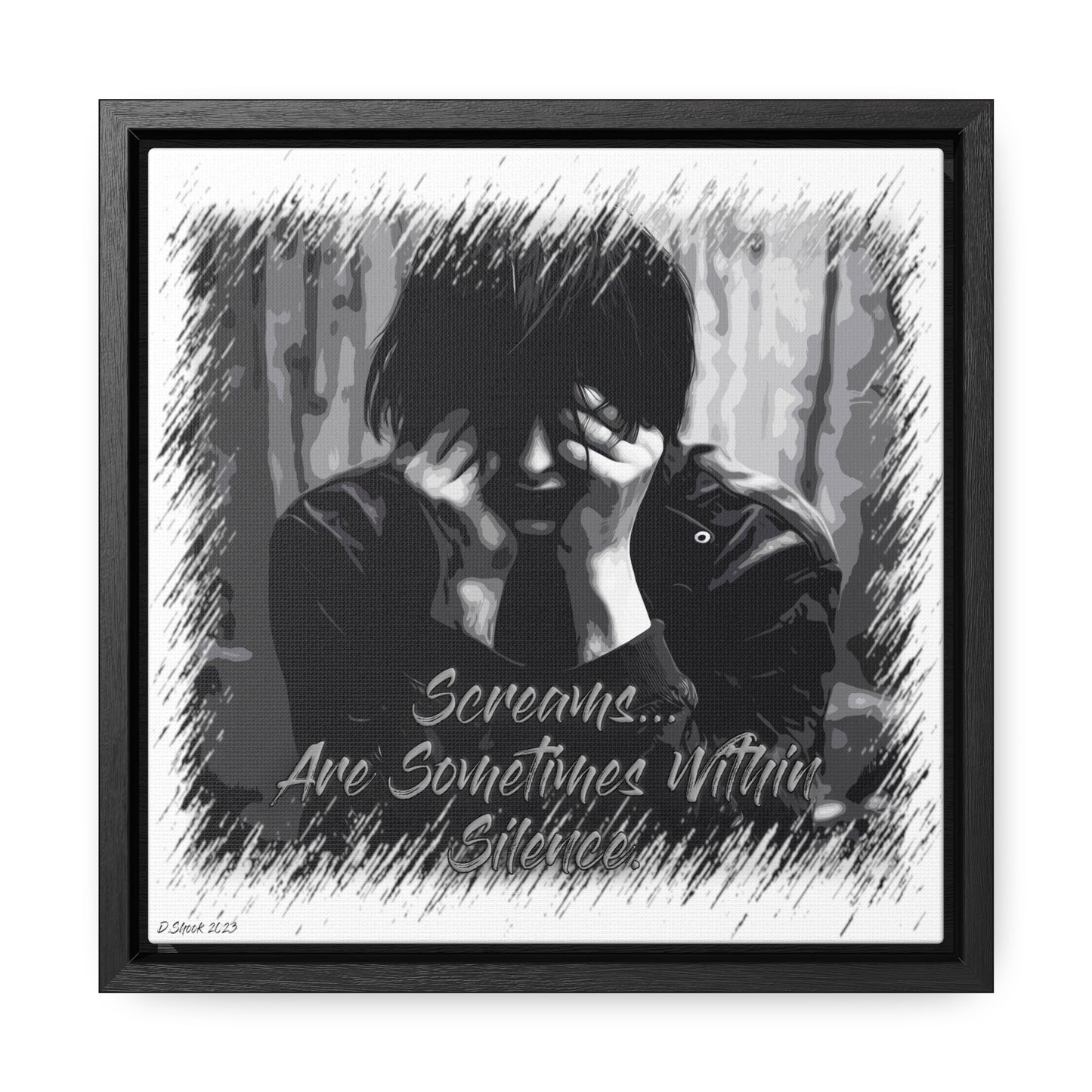 Print Title: Screams, Gallery Canvas Wraps, Square Frame