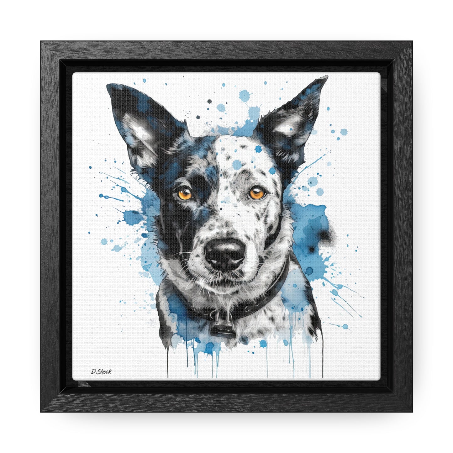 Blue Heeler 3 Gallery Canvas Wraps, Square Frame