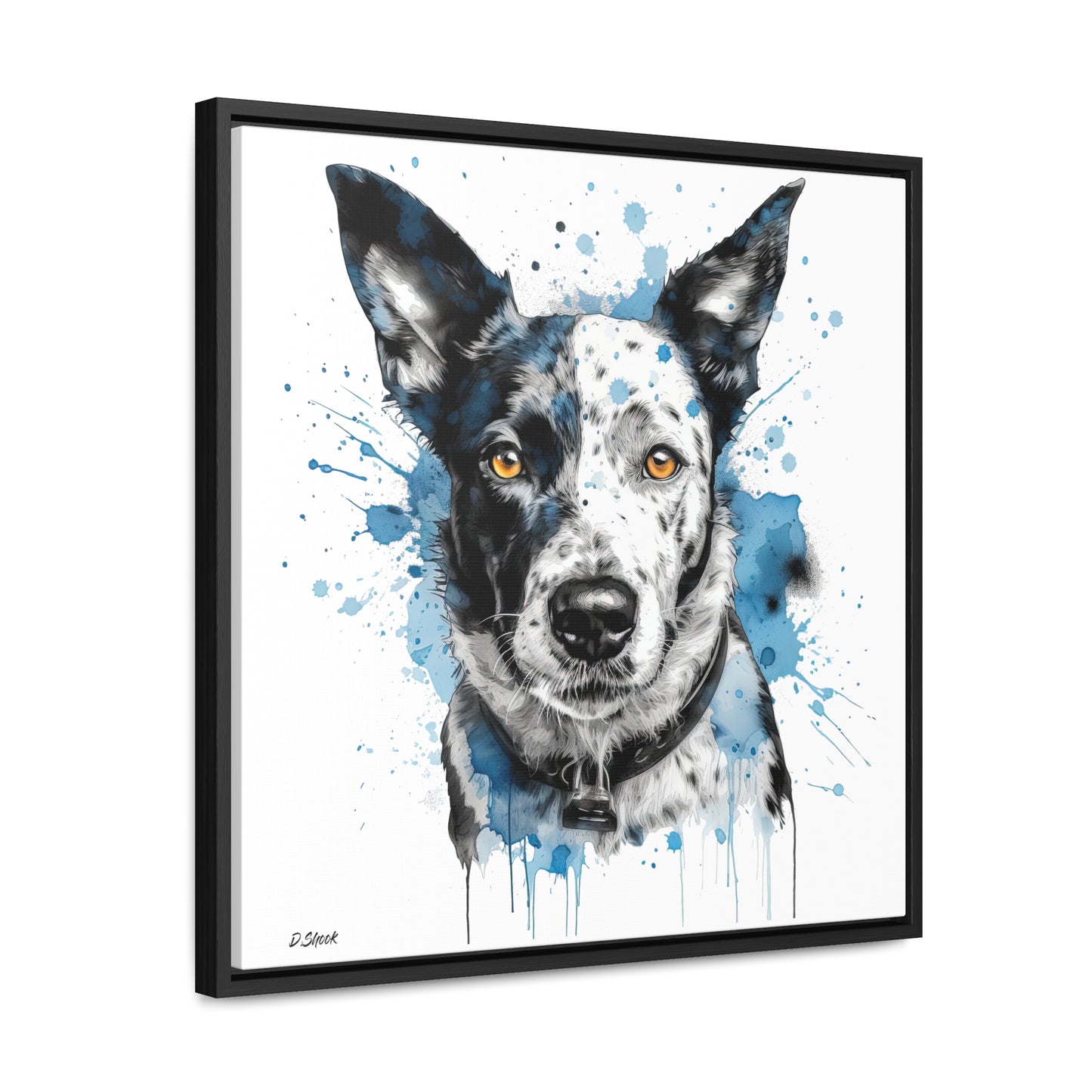 Blue Heeler 3 Gallery Canvas Wraps, Square Frame