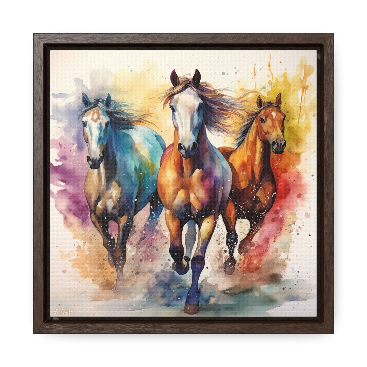 Horse Rescue 8 Gallery Canvas Wraps, Square Frame