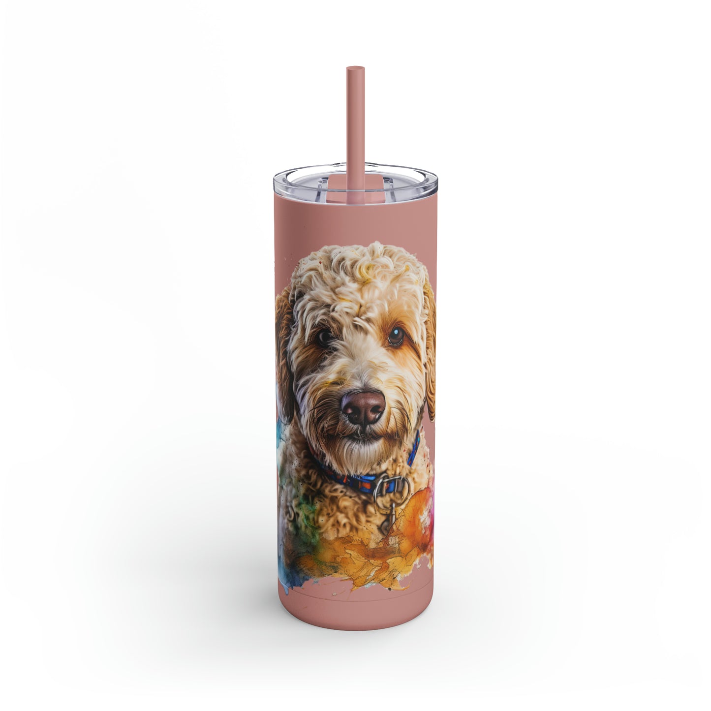 Mini Golden Doodle 3 Maars Maker Skinny Matte Tumbler, 20oz