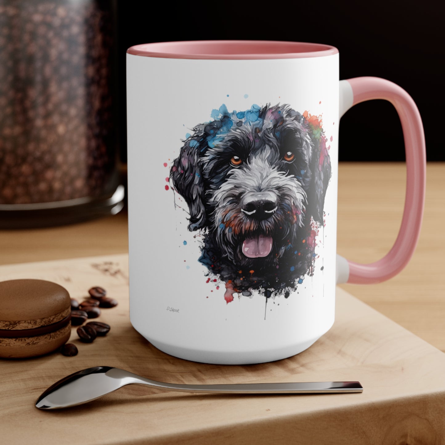 Portuguese Water Dog 4 Accent Mugs