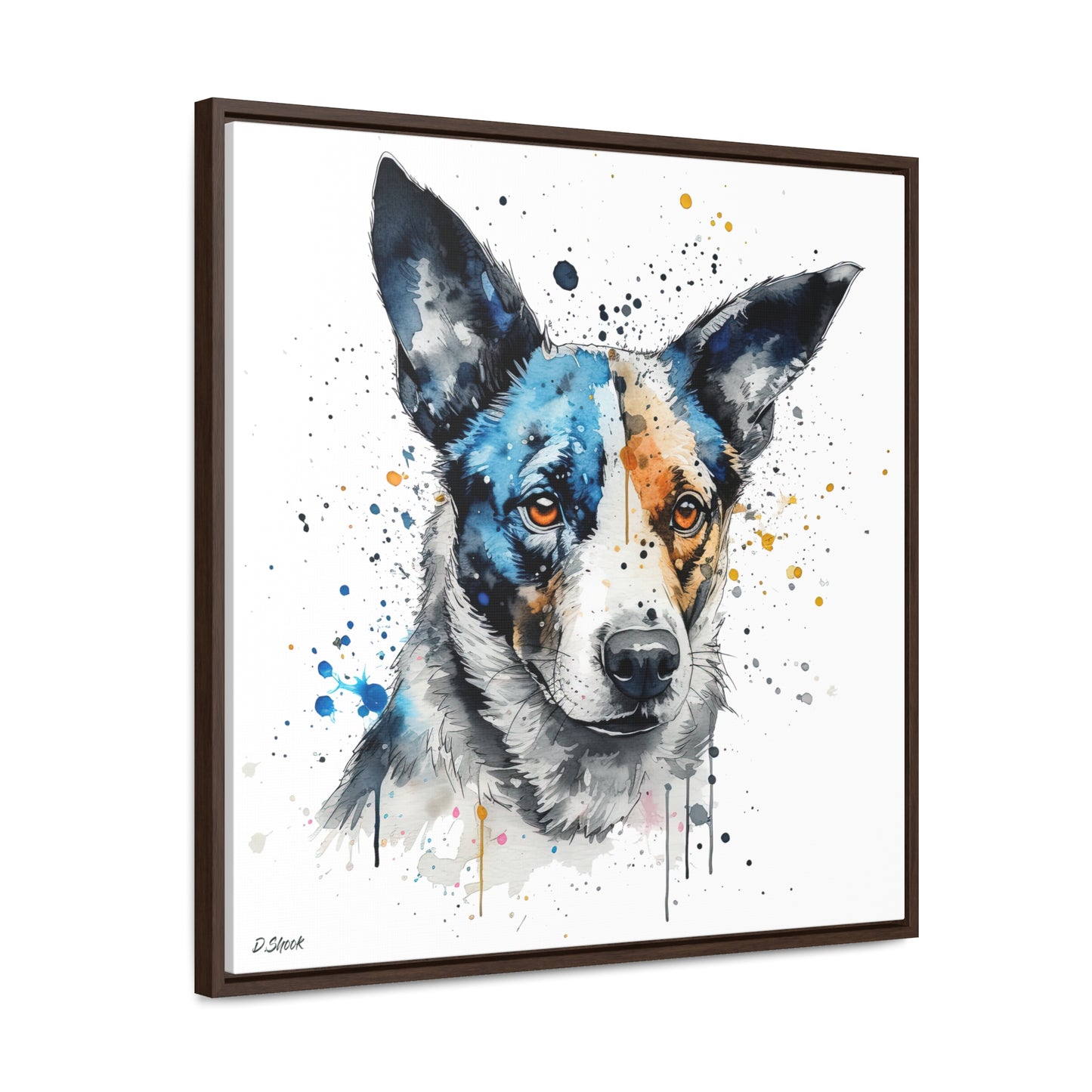 Blue Heeler 1 Gallery Canvas Wraps, Square Frame