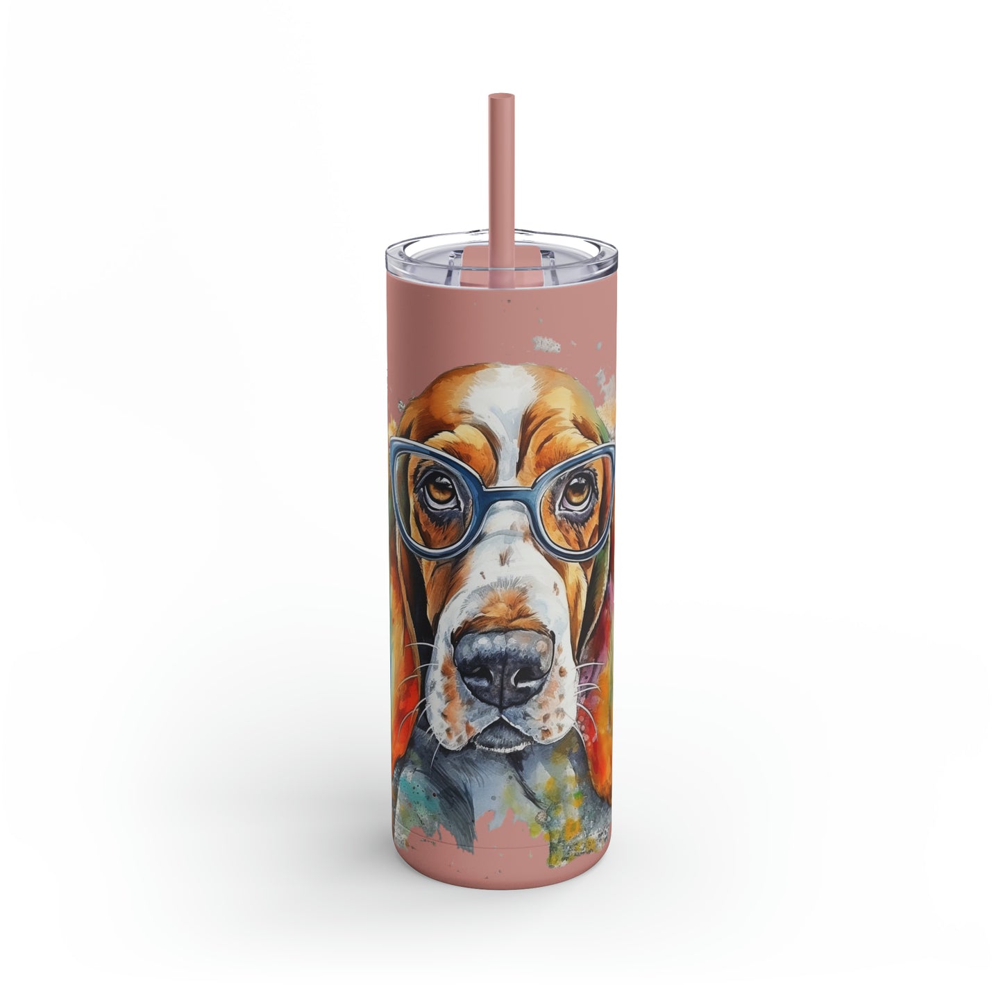 Basset Hound 5 Maars Maker Skinny Matte Tumbler, 20oz