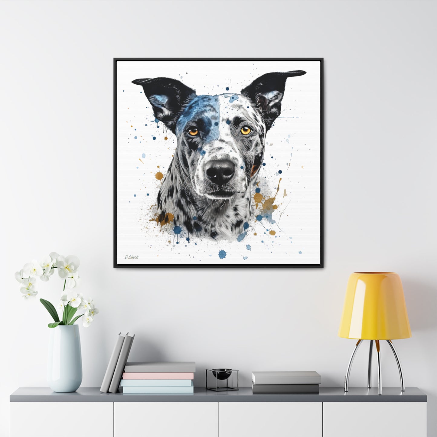 Blue Heeler 4 Gallery Canvas Wraps, Square Frame