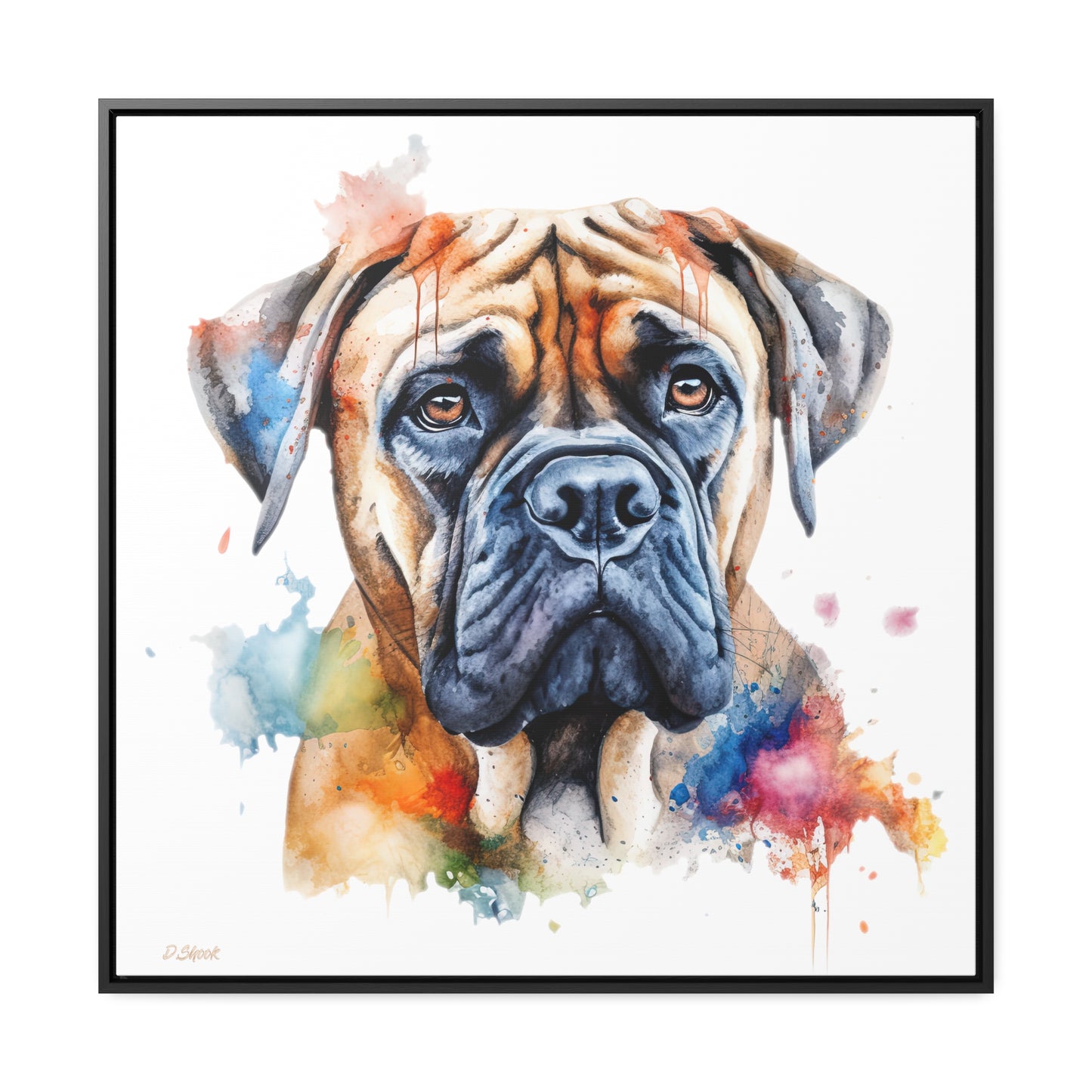 Bullmastiff 2 Gallery Canvas Wraps, Square Frame