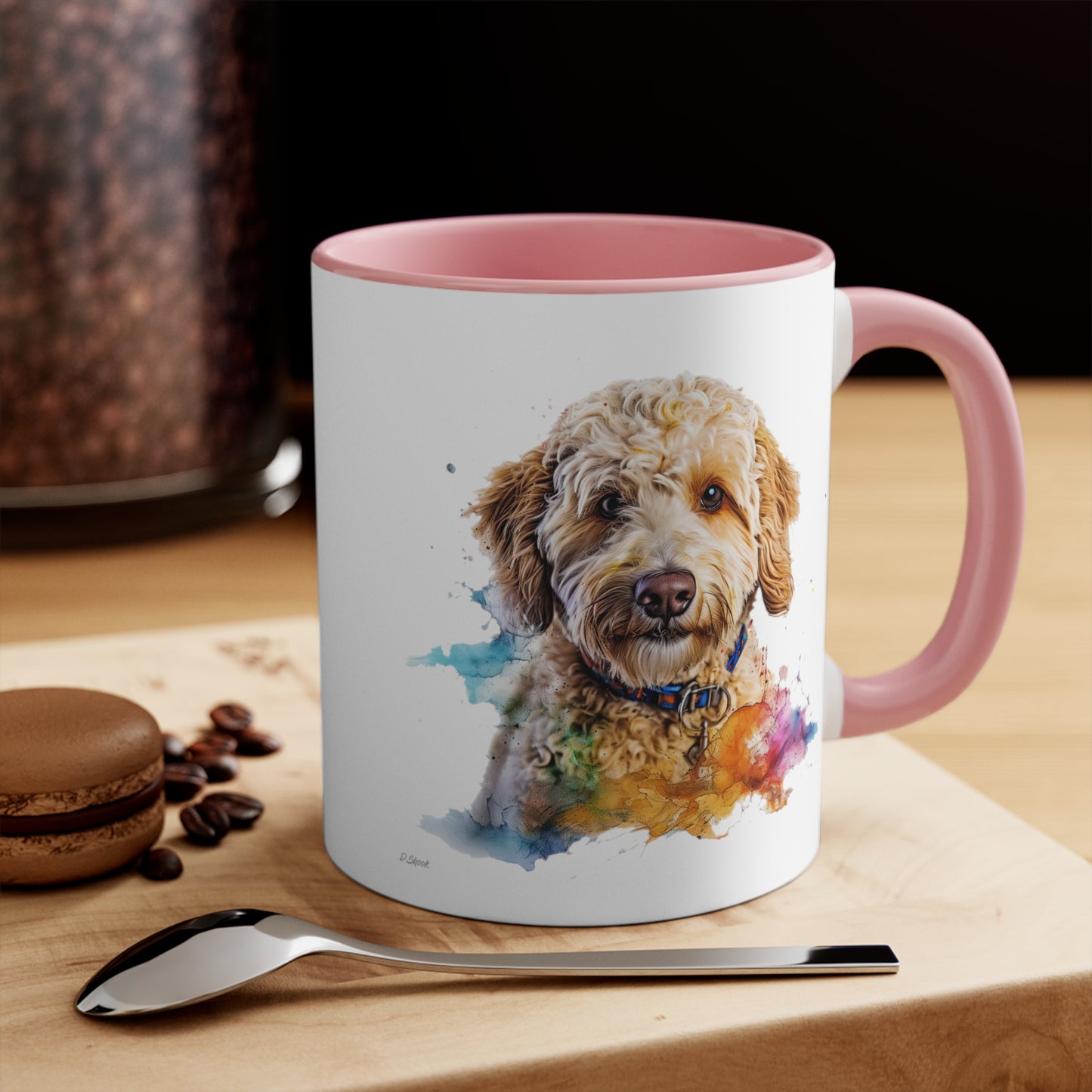 Mini Golden Doodle 3 Accent Mugs