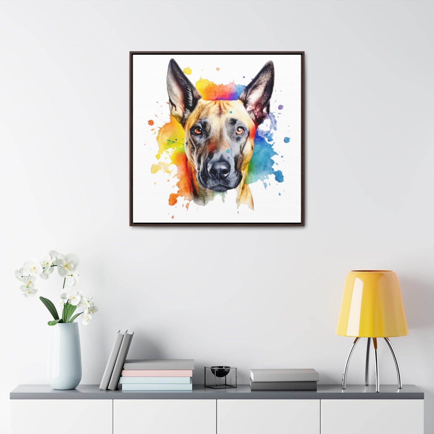 Belgium Malinois 3 Gallery Canvas Wraps, Square Frame