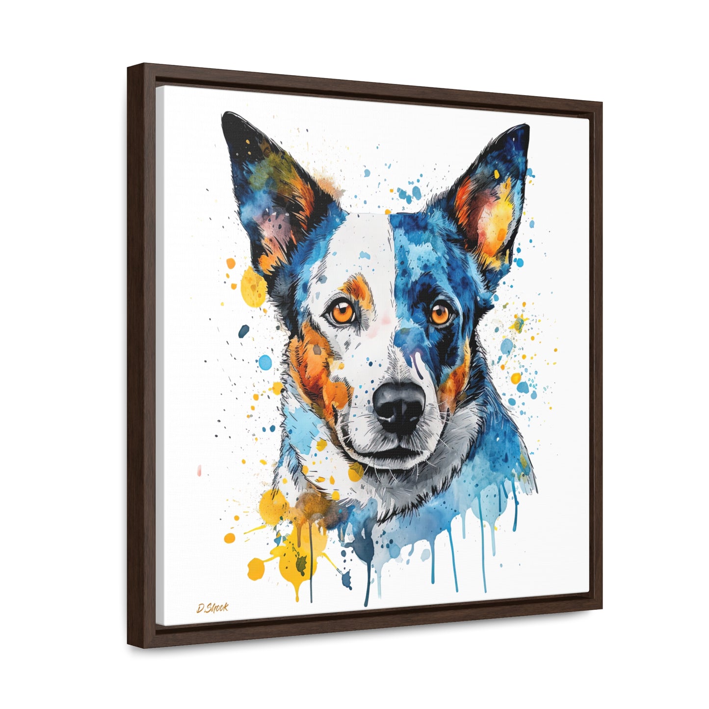 Blue Heeler 2 Gallery Canvas Wraps, Square Frame