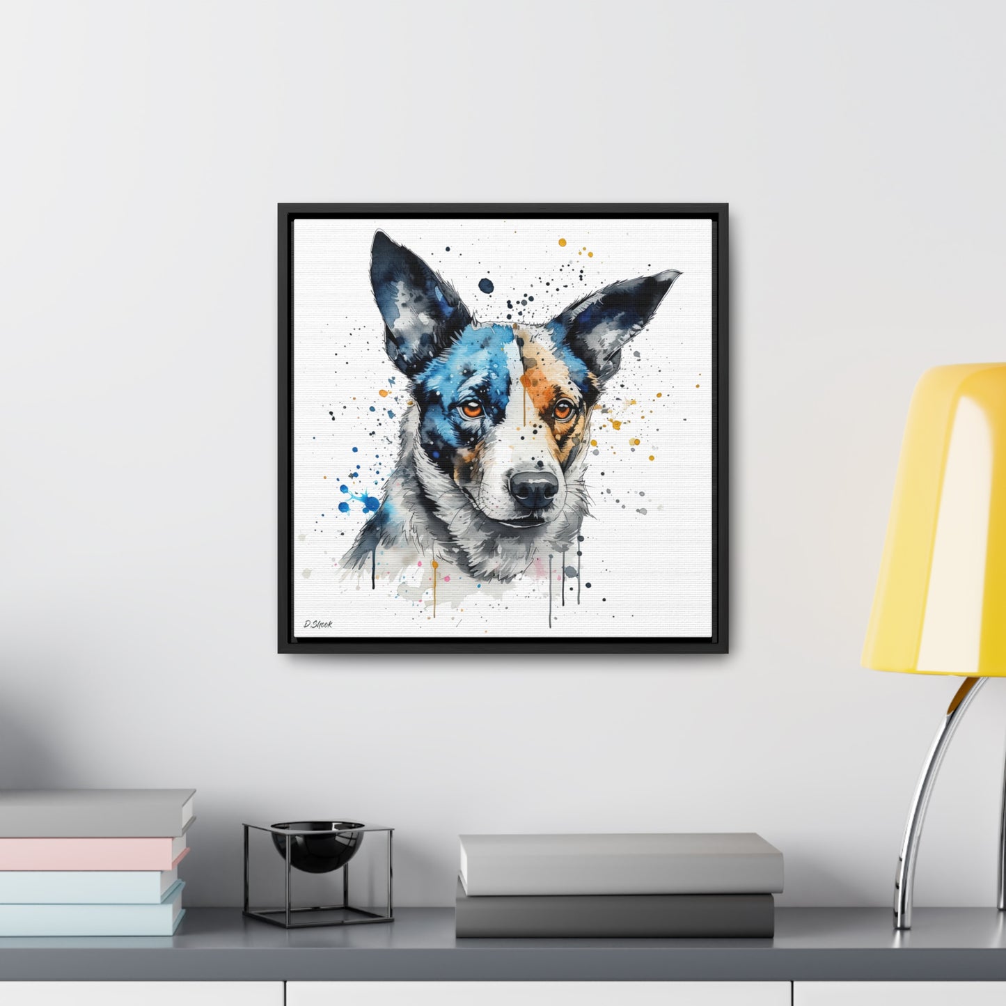 Blue Heeler 1 Gallery Canvas Wraps, Square Frame