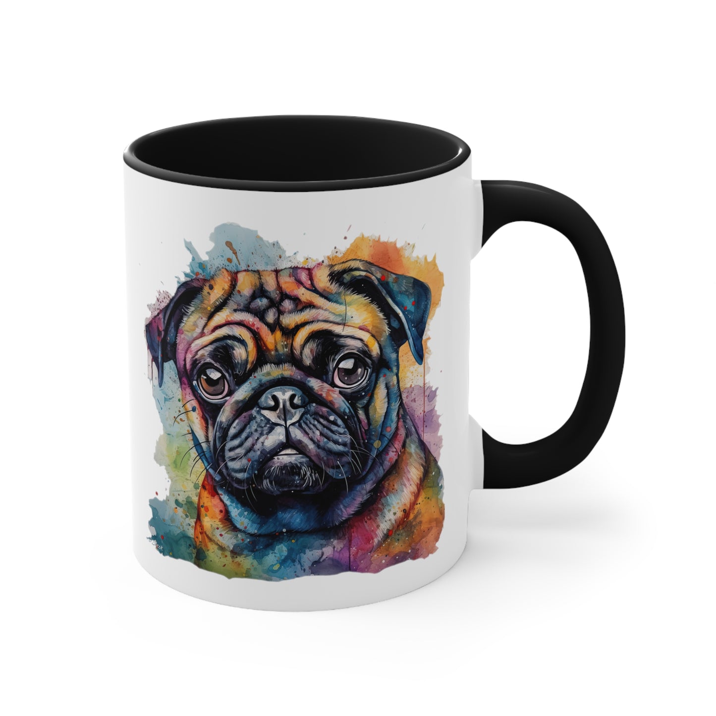 Pug 2 Accent Mugs