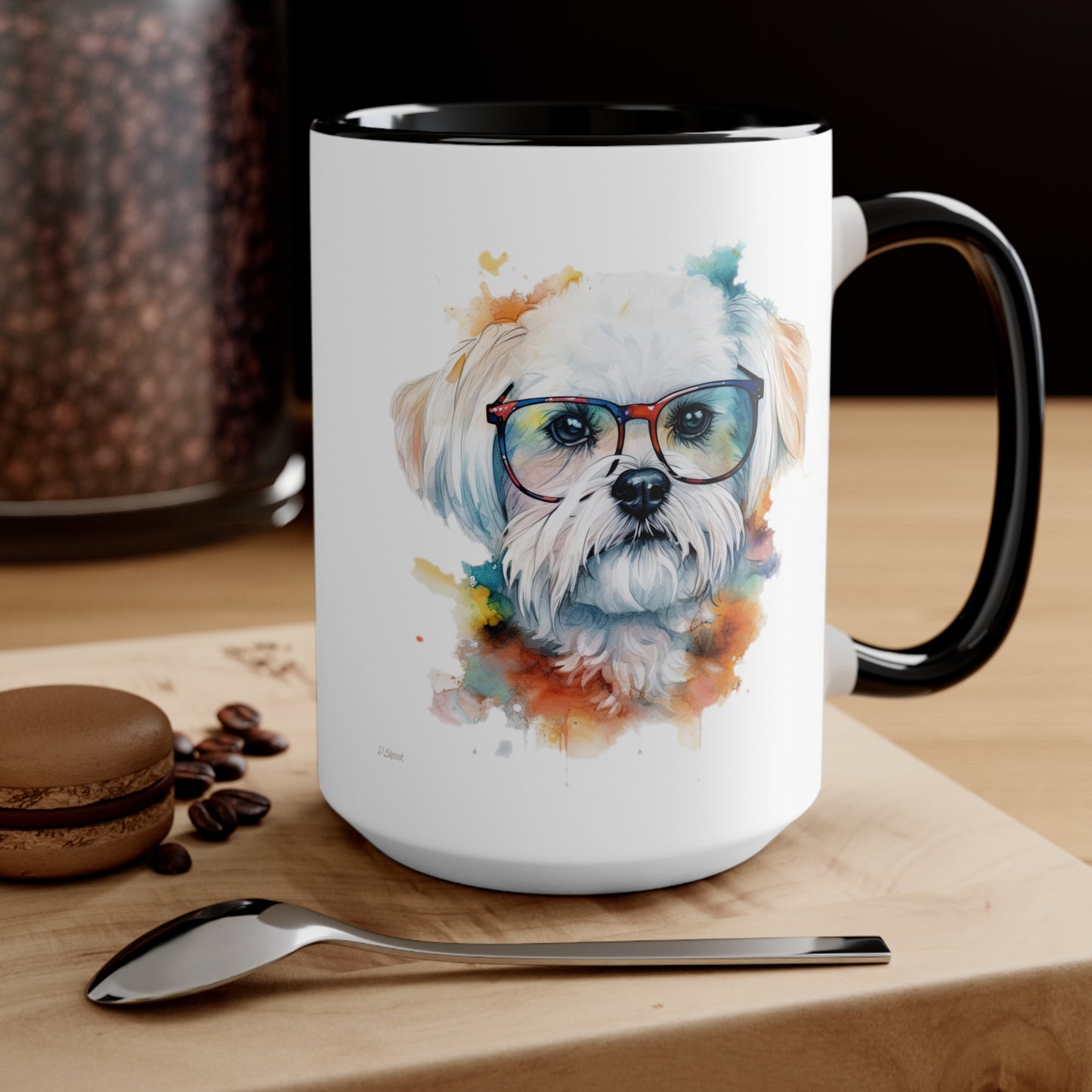 Maltese Dog 5 Accent Mugs