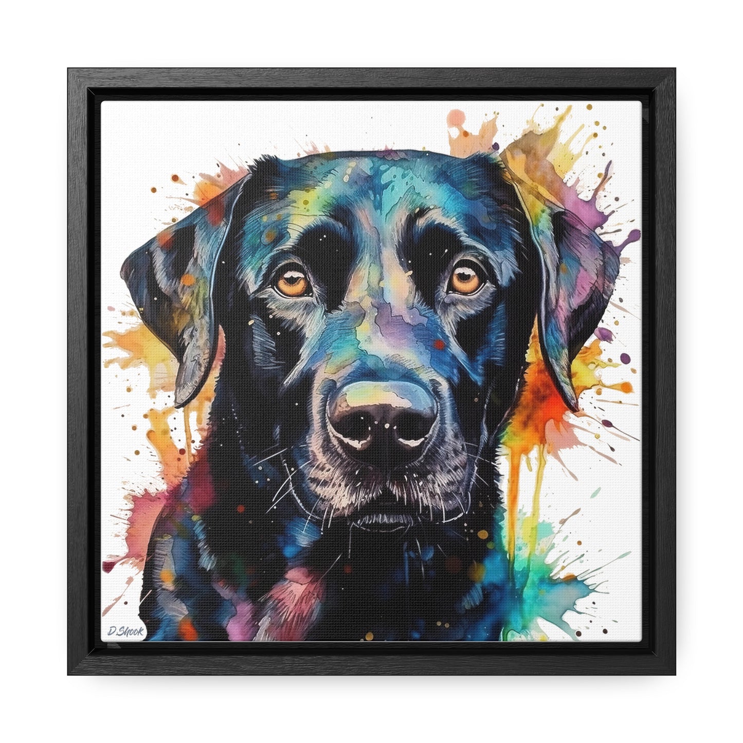 Black Lab 1 Gallery Canvas Wraps, Square Frame