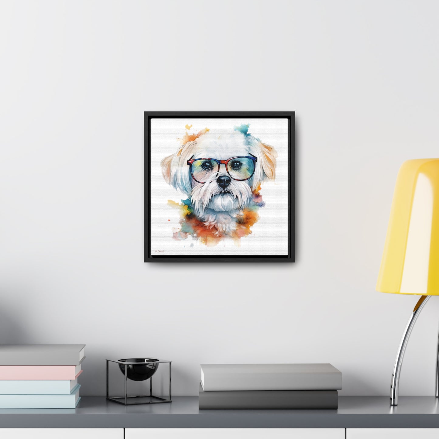 Maltese Dog 5 Gallery Canvas Wraps, Square Frame