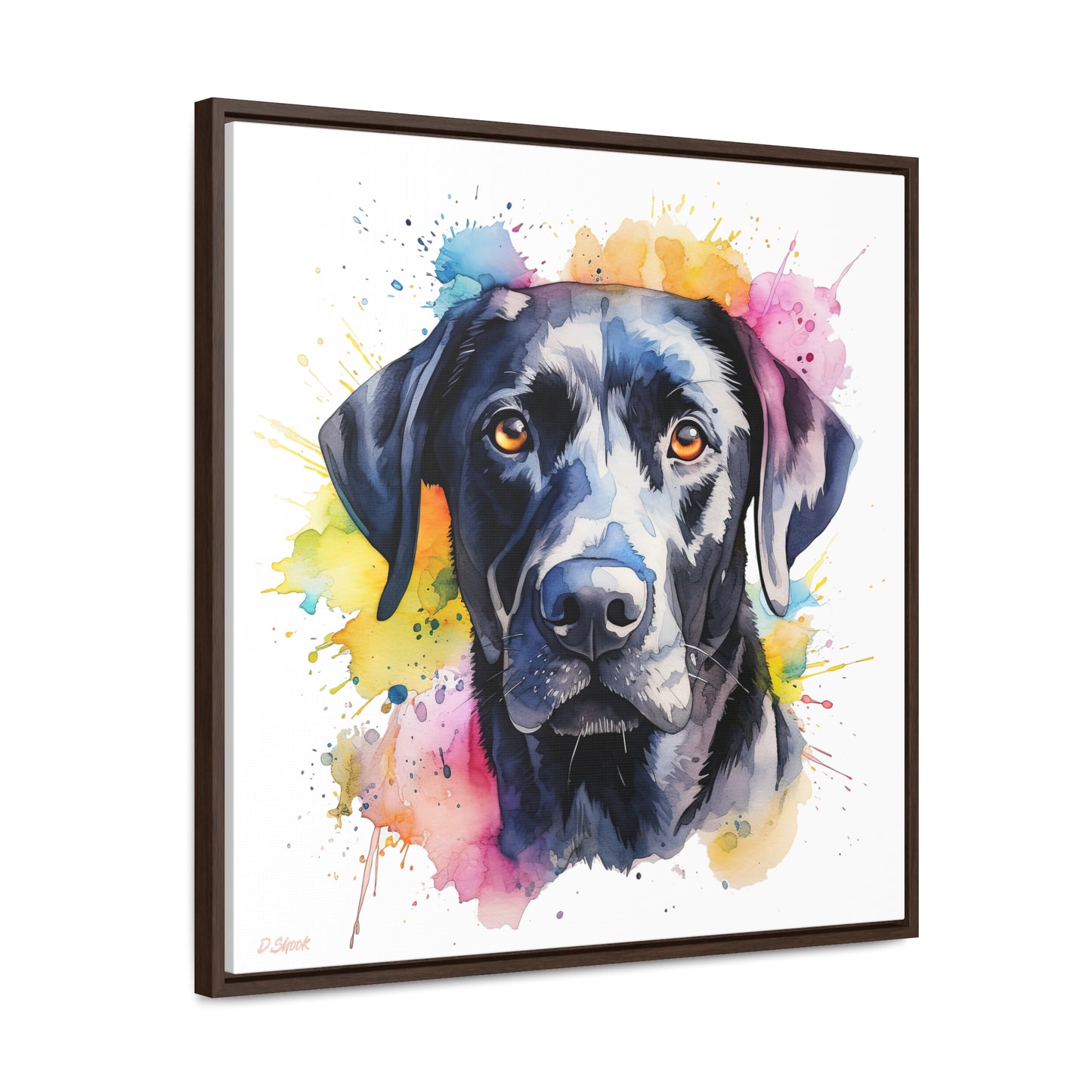 Black Lab 4 Gallery Canvas Wraps, Square Frame