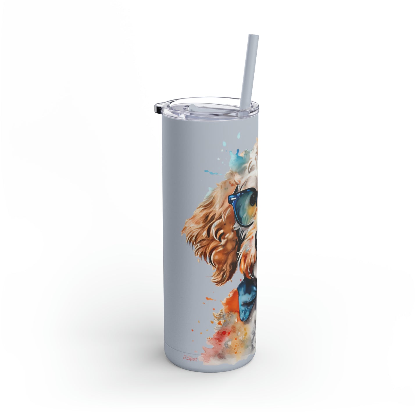 Mini Golden Doodle 9 Maars Maker Skinny Matte Tumbler, 20oz