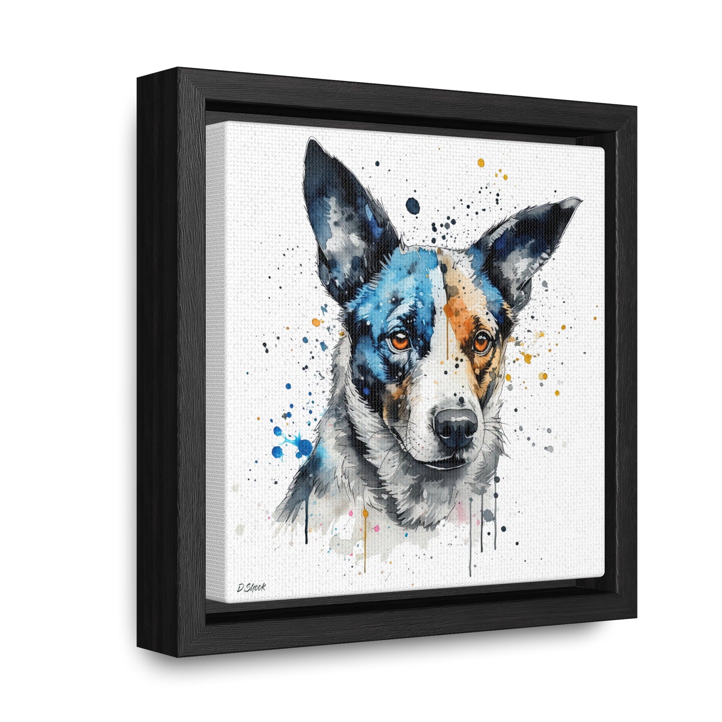 Blue Heeler 1 Gallery Canvas Wraps, Square Frame