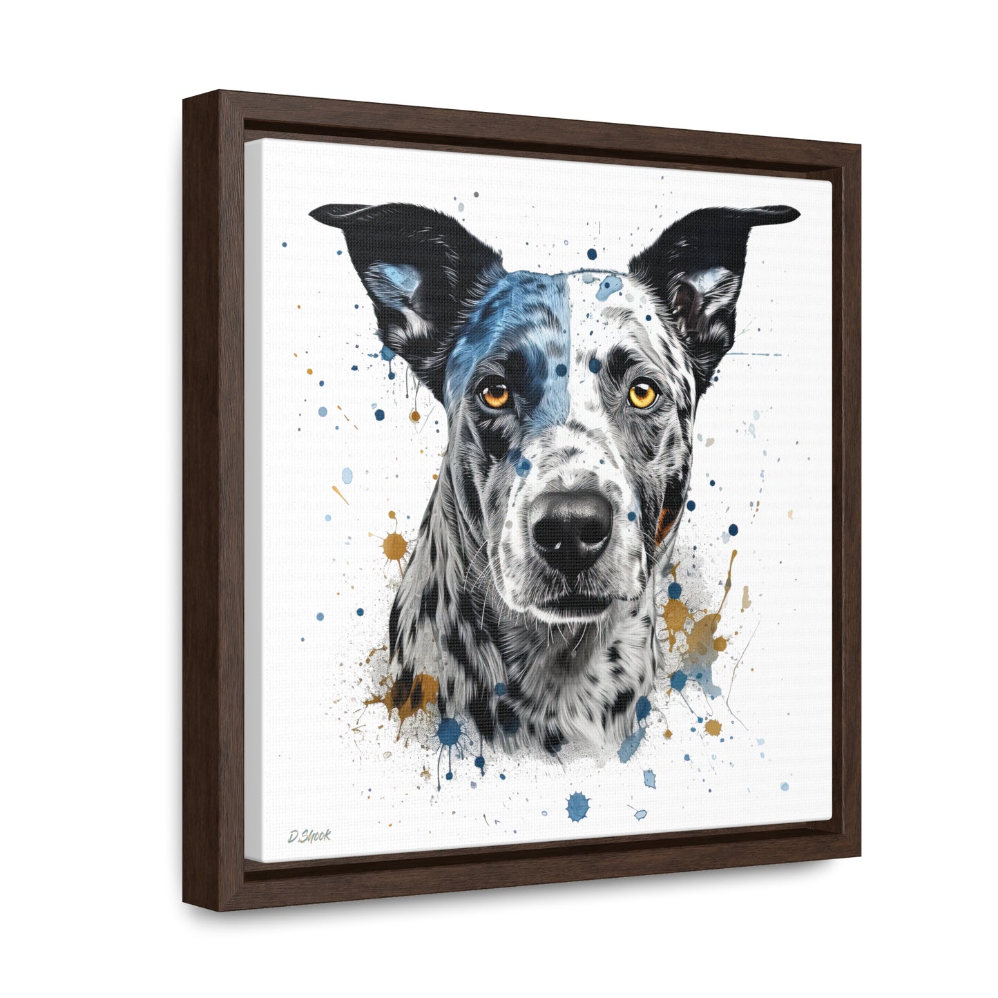Blue Heeler 4 Gallery Canvas Wraps, Square Frame