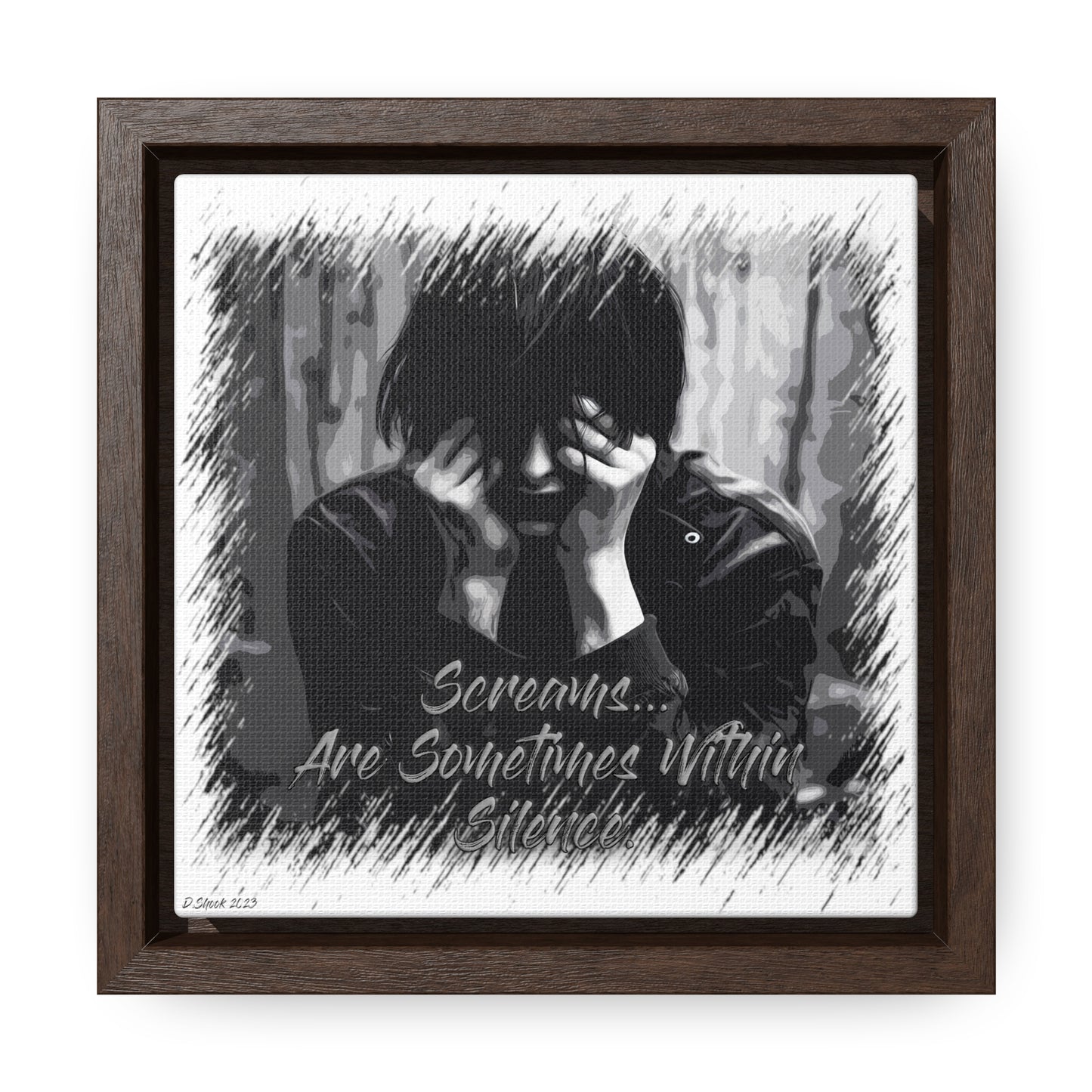 Print Title: Screams, Gallery Canvas Wraps, Square Frame
