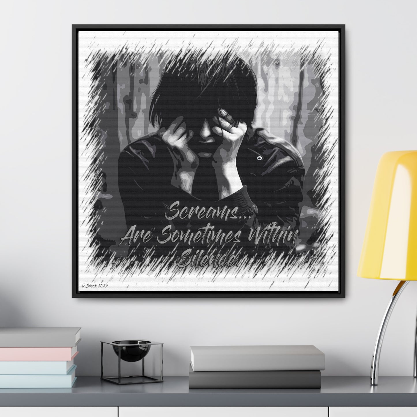 Print Title: Screams, Gallery Canvas Wraps, Square Frame