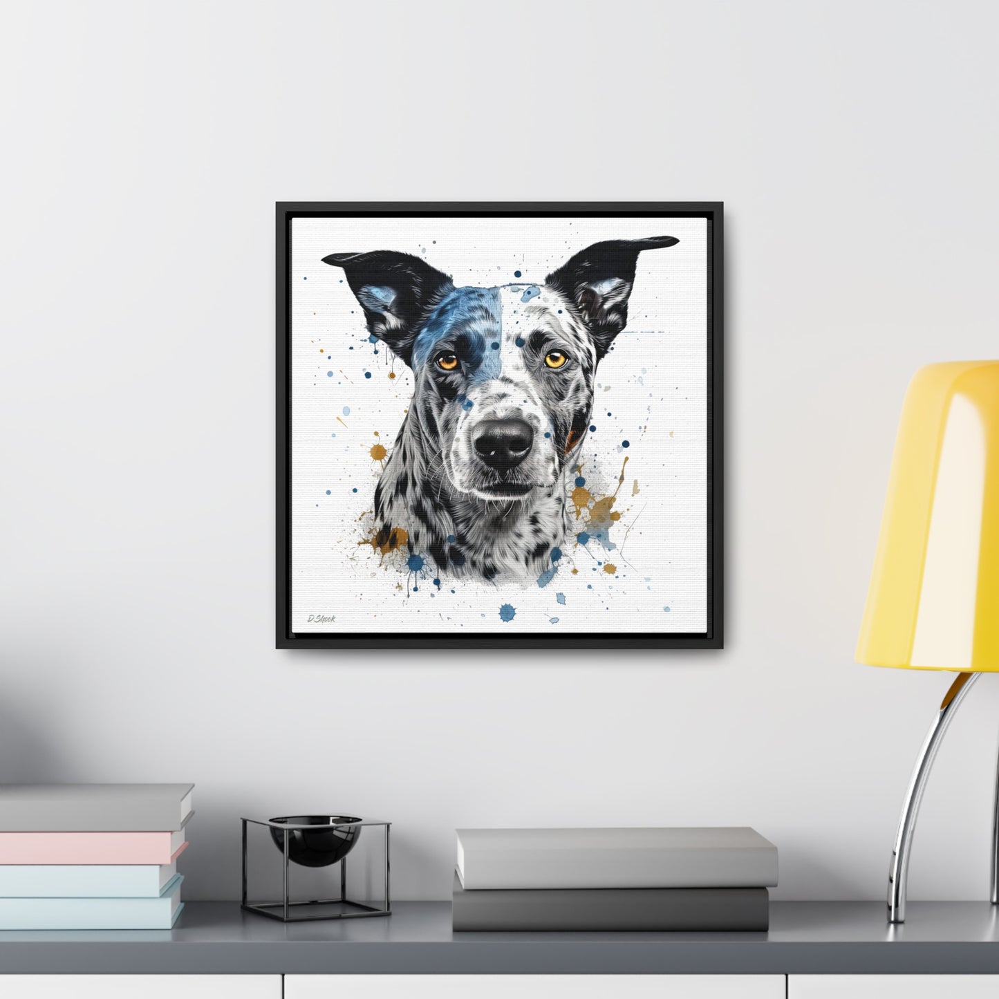 Blue Heeler 4 Gallery Canvas Wraps, Square Frame