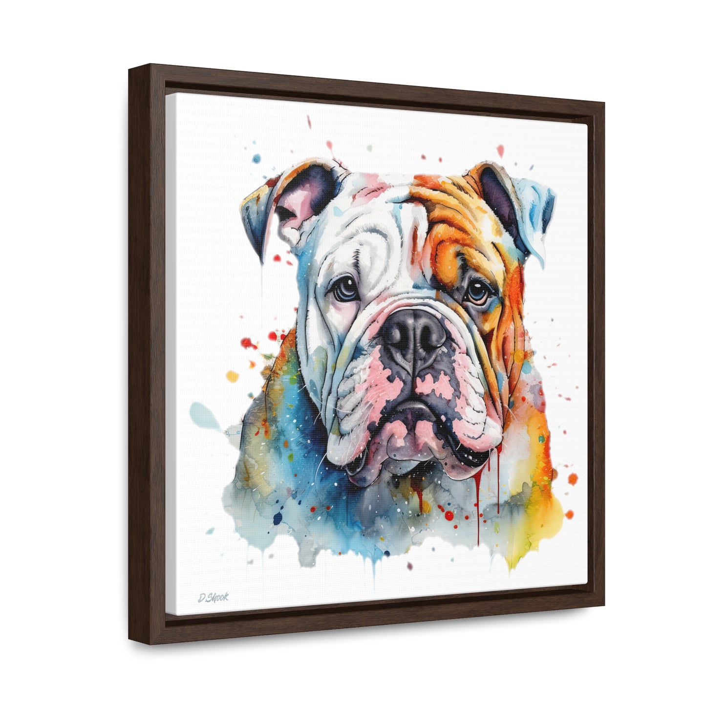 bulldog 3 Gallery Canvas Wraps, Square Frame