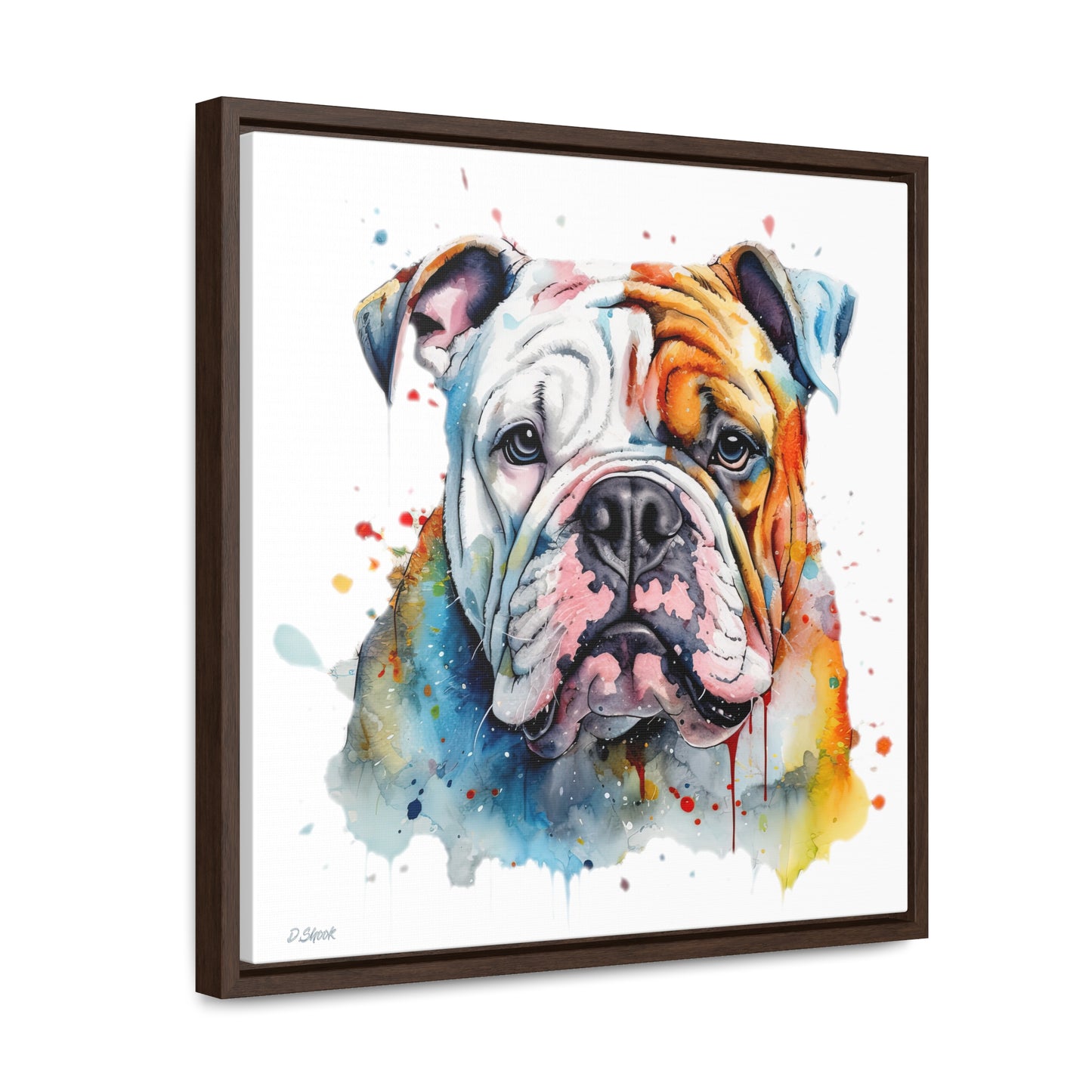 bulldog 3 Gallery Canvas Wraps, Square Frame