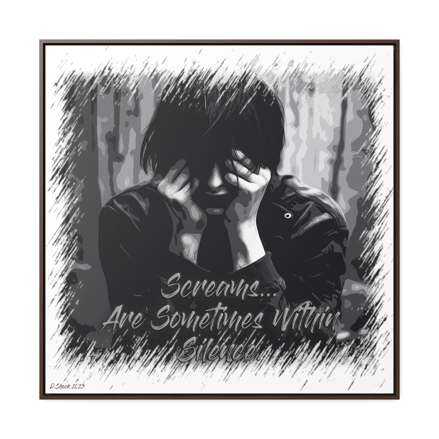 Print Title: Screams, Gallery Canvas Wraps, Square Frame