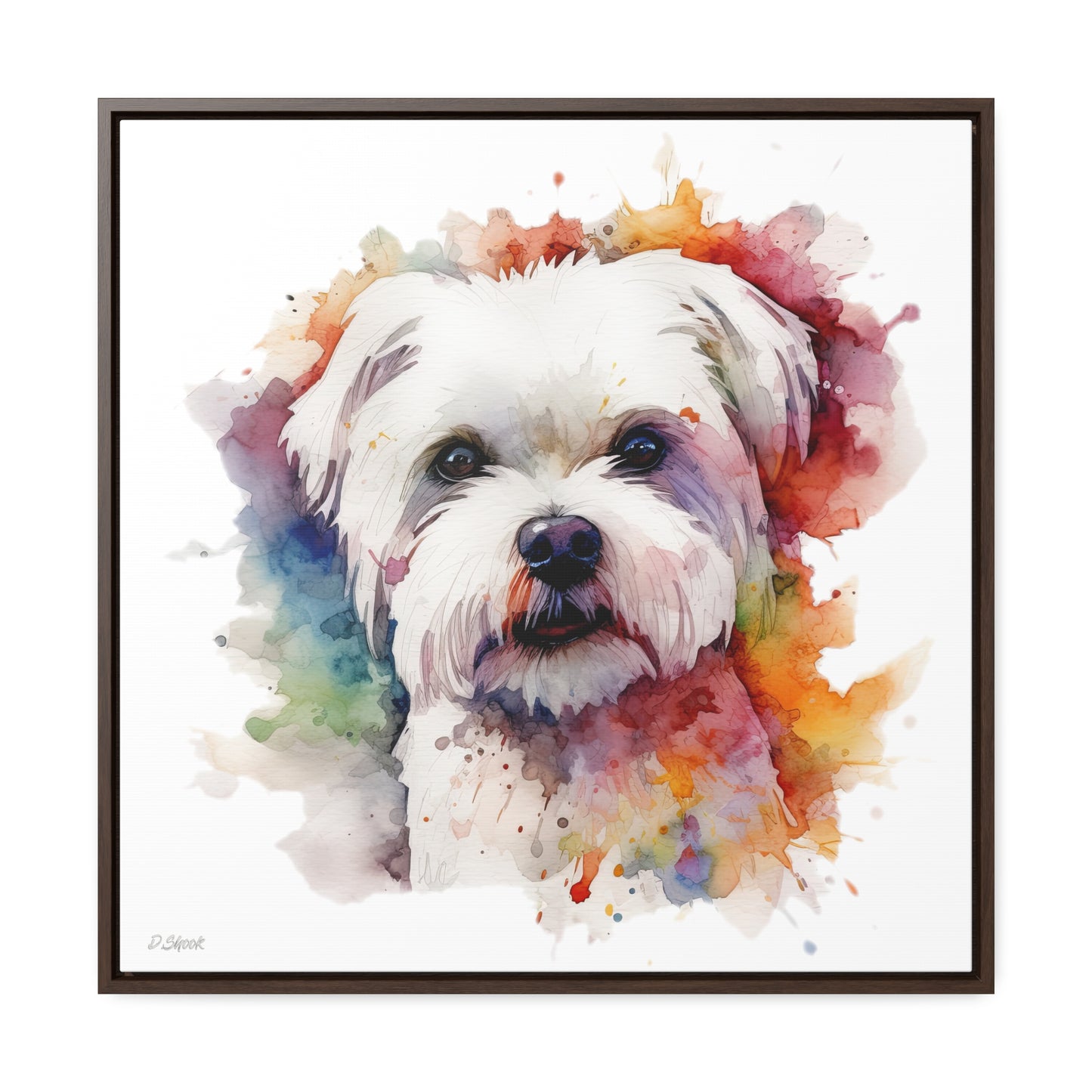 Maltese Dog 2 Gallery Canvas Wraps, Square Frame