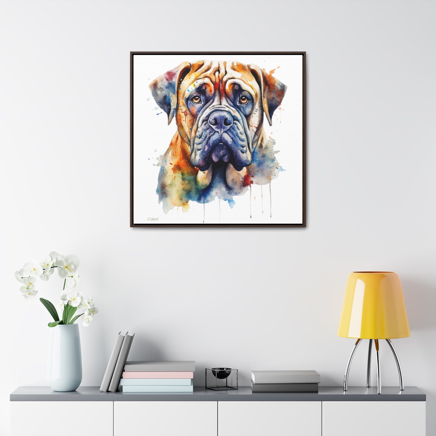 Bullmastiff 3 Gallery Canvas Wraps, Square Frame