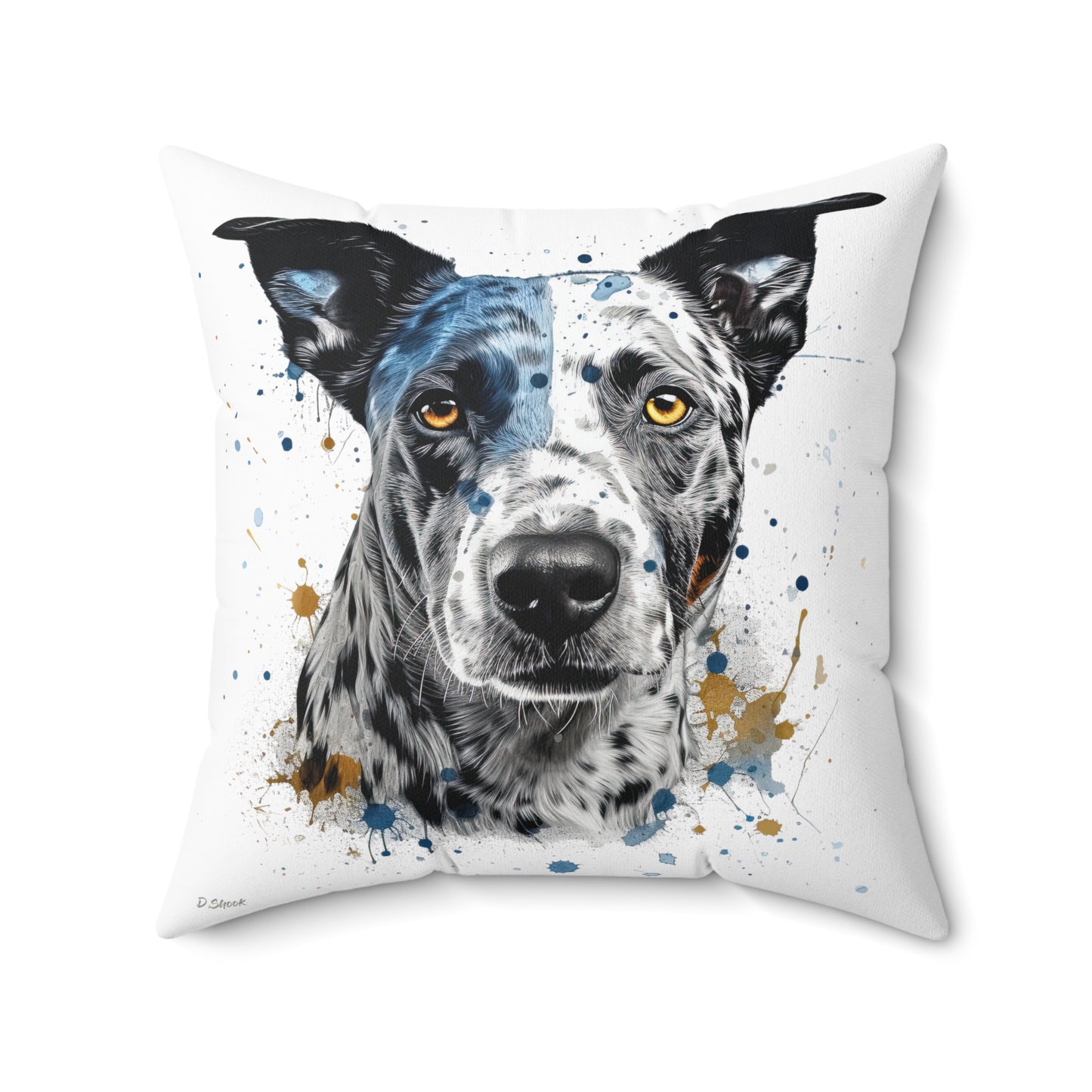 Blue Heeler 4 Spun Polyester Square Pillow