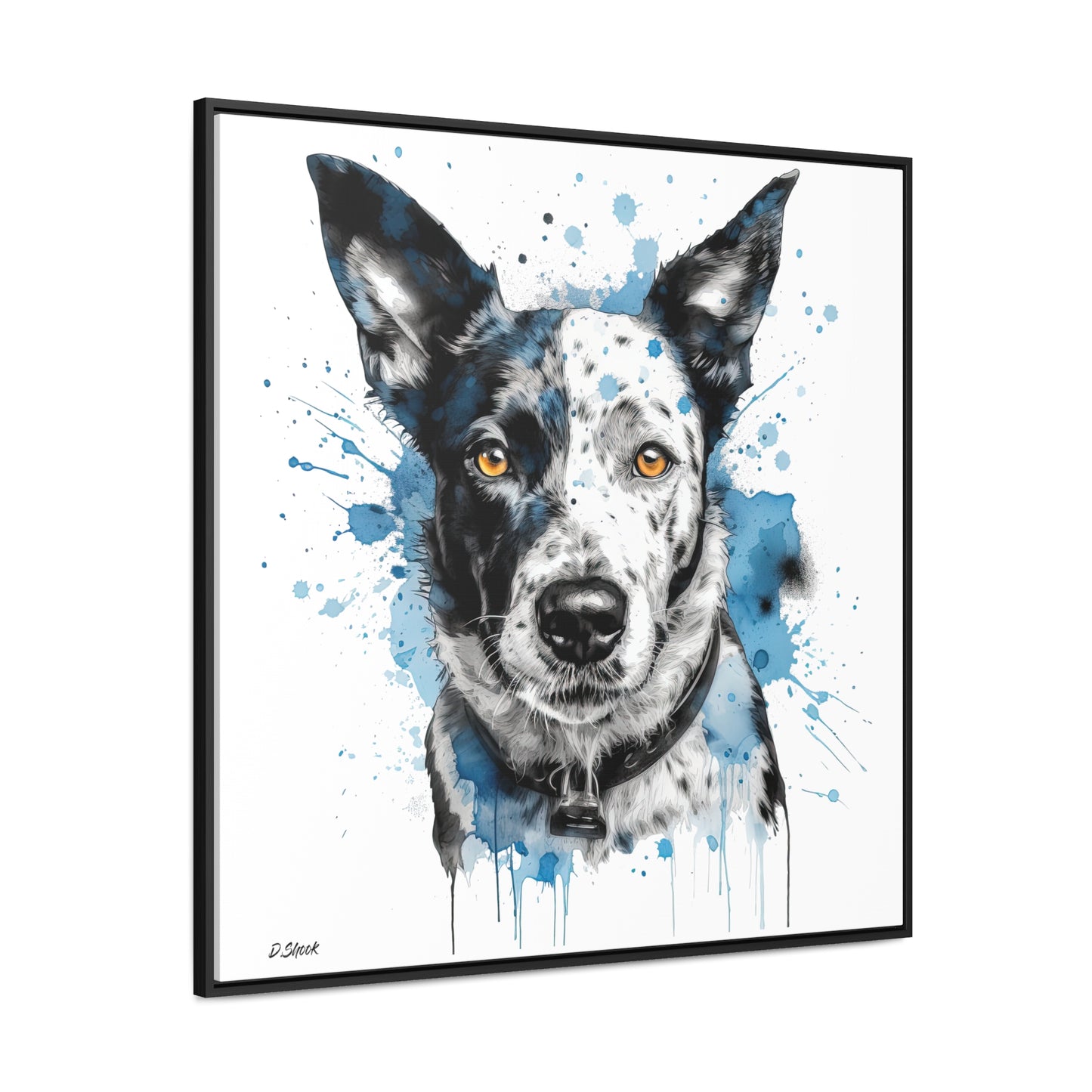 Blue Heeler 3 Gallery Canvas Wraps, Square Frame