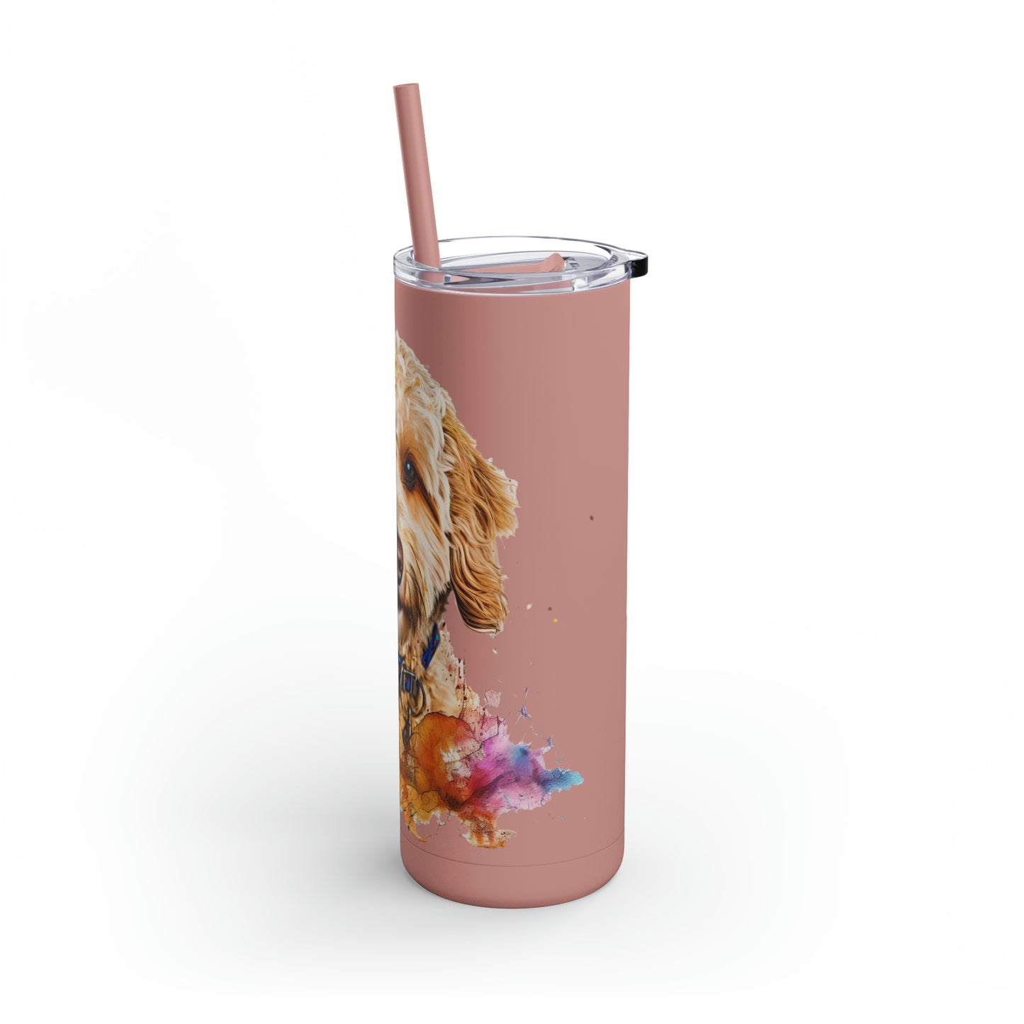 Mini Golden Doodle 3 Maars Maker Skinny Matte Tumbler, 20oz