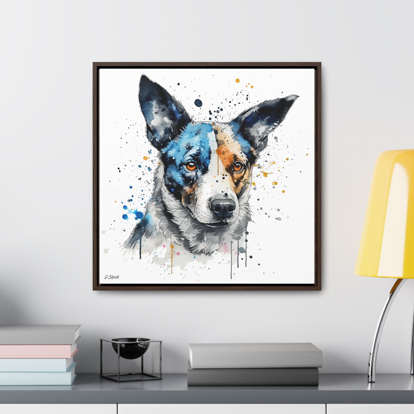 Blue Heeler 1 Gallery Canvas Wraps, Square Frame